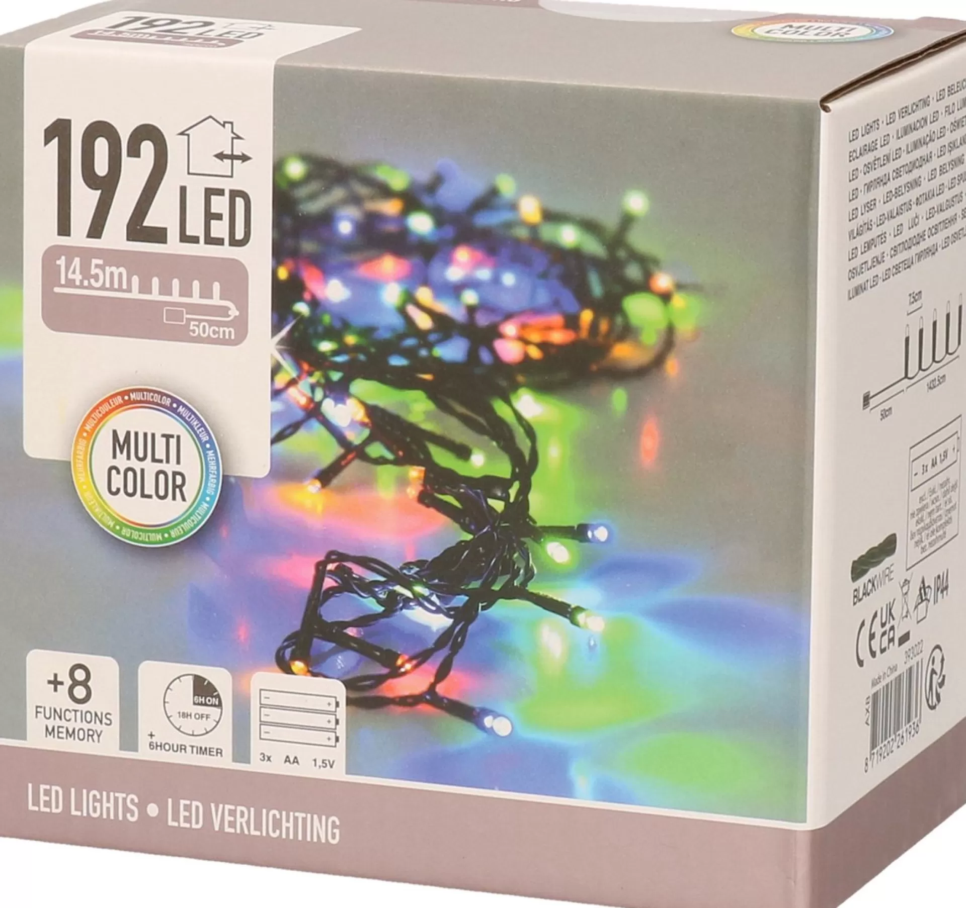 Merkloos Kerstverlichting Op Batterij Gekleurd Buiten 192 Lampjes Best Sale