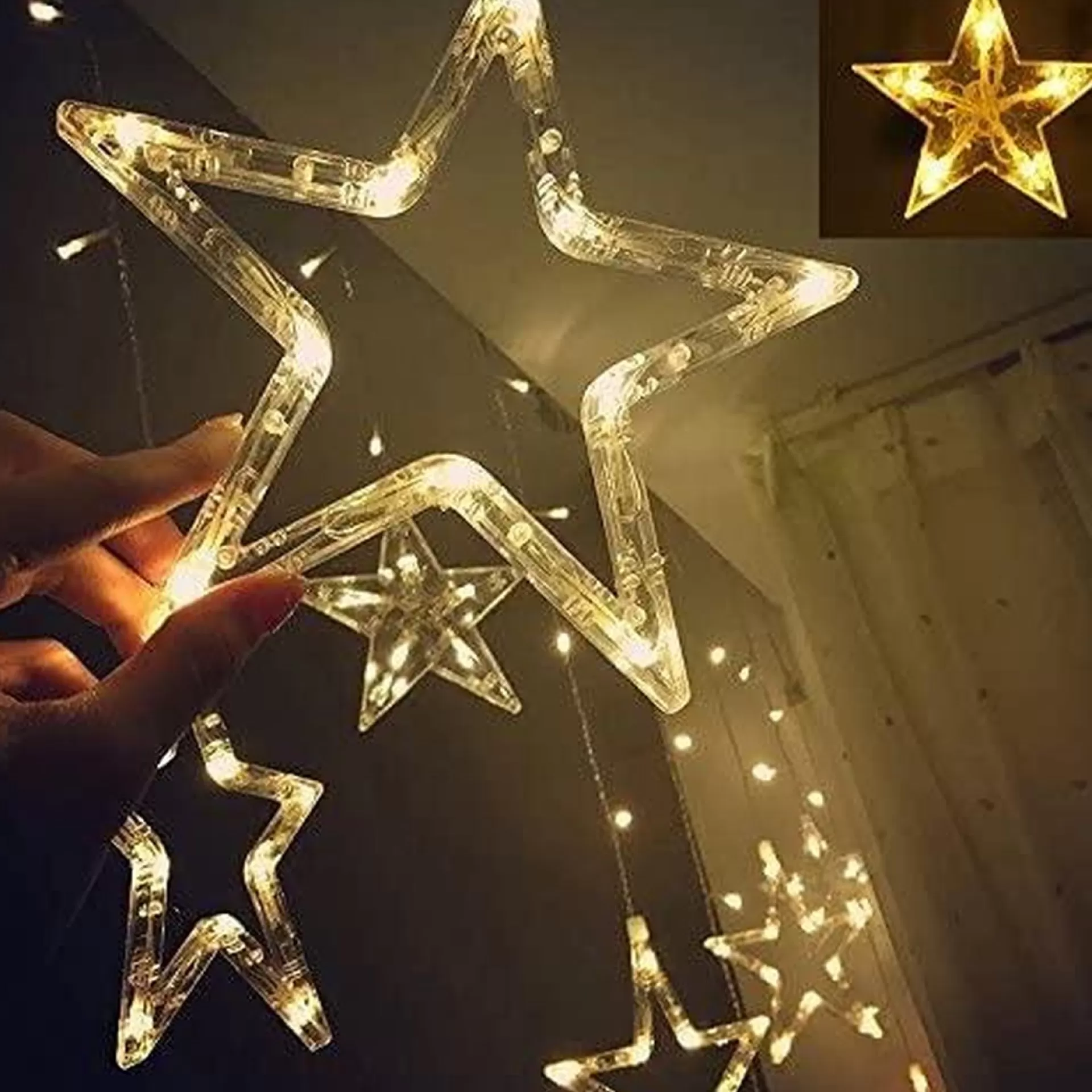 Merkloos Kerstverlichting Sterrengordijn - 2,5 M - Warmwit - Voor Binnen Clearance