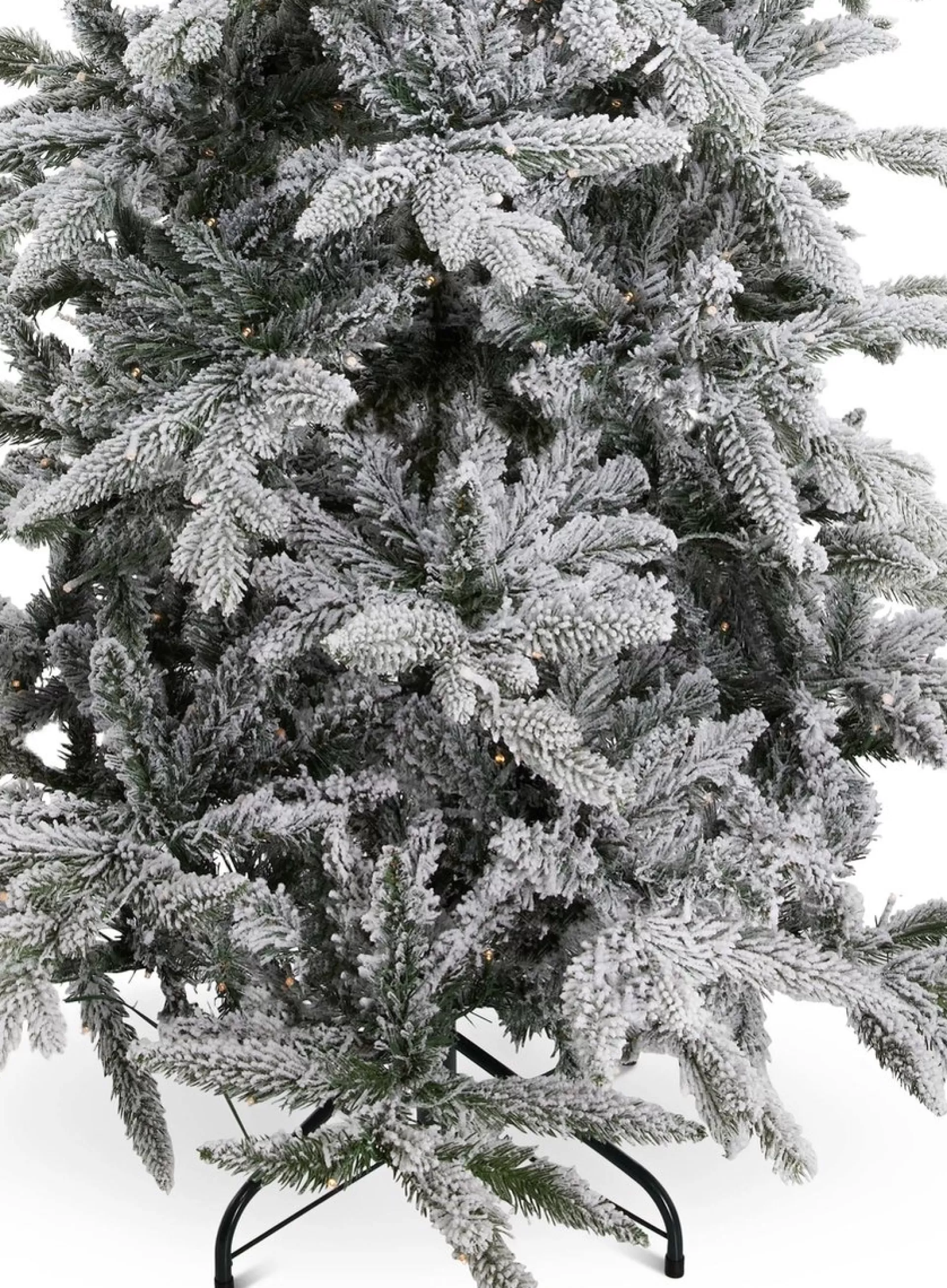KJ Kunstkerstbomen - Flock De Luxe Besneeuwde Kunstkerstboom - 180 Cm - Met Inclusief Led Verlichting 350 Led-Lampjes – 988 Pe En Pvc Takken Discount