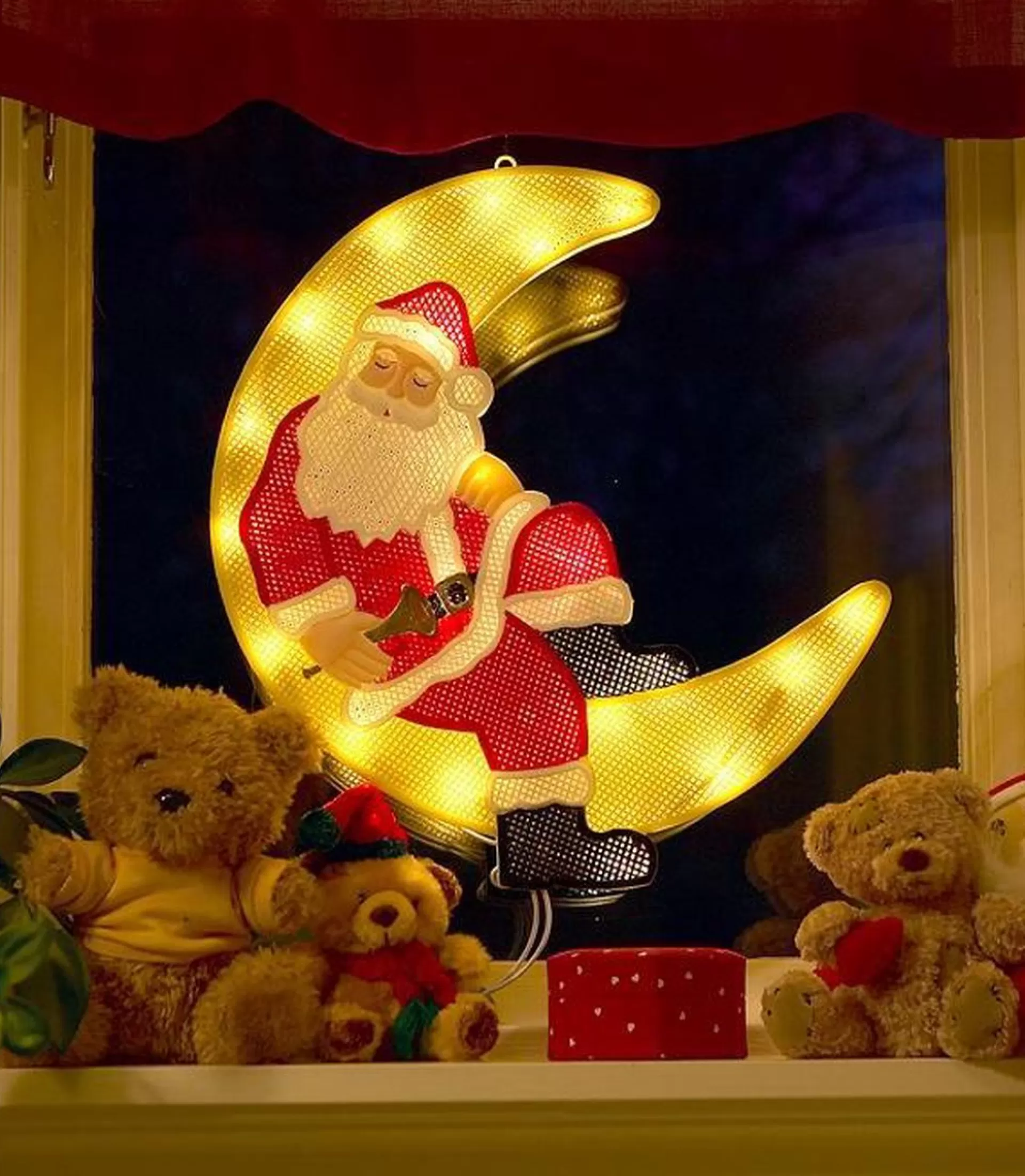 Konst Smide Led Raamdecoratie Kerstman Verlichte Kerstfiguren - 40 Cm - Maan - 20 Leds Best Sale