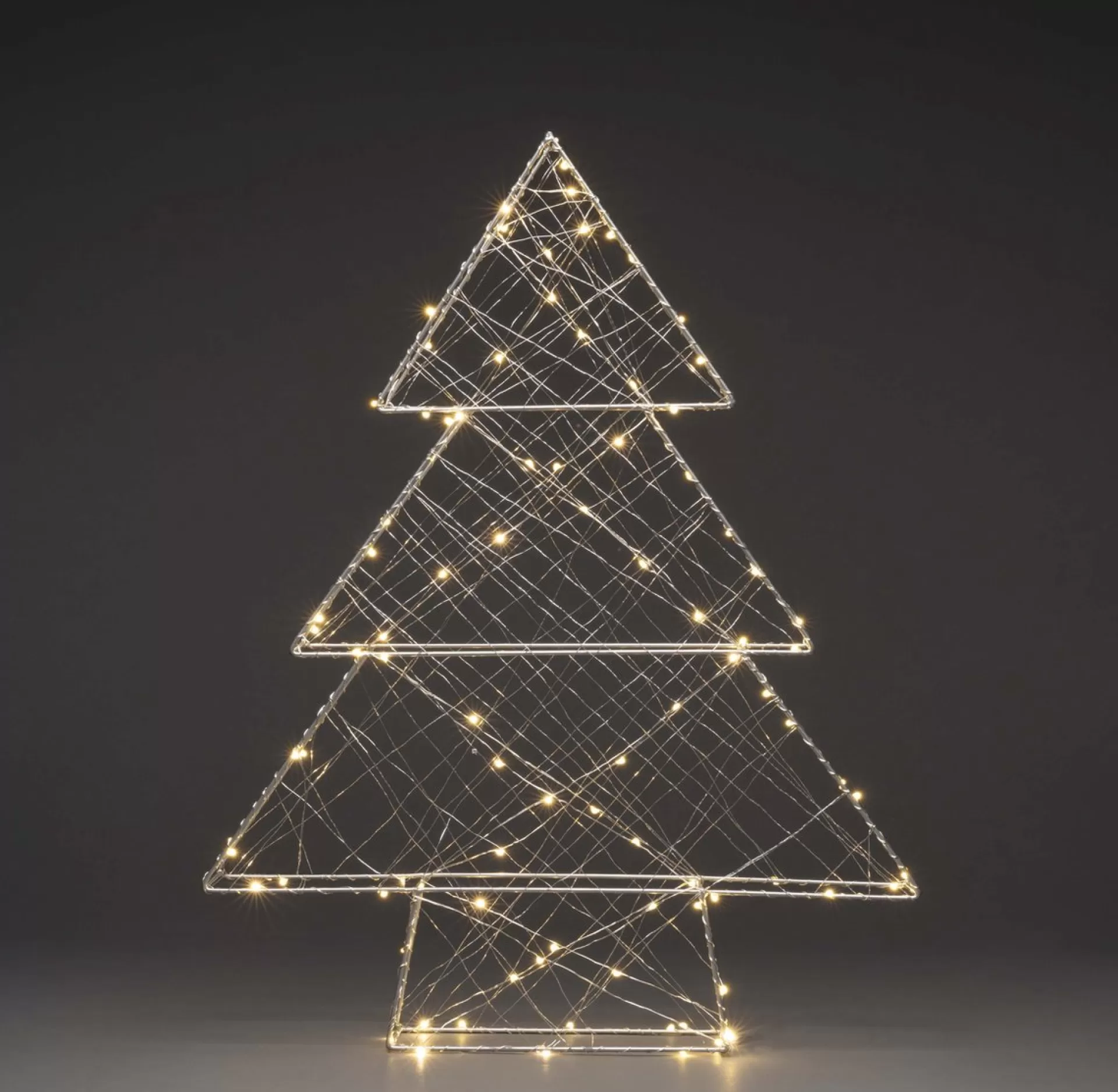 Konst Smide Konstsmide 1792 - Kerstdecoratie - Metalen Kerstboom Zilver 3D Met 100 Ledjes - 47 X 60 Cm - 3V - Voor Binnen - Warmwit Cheap