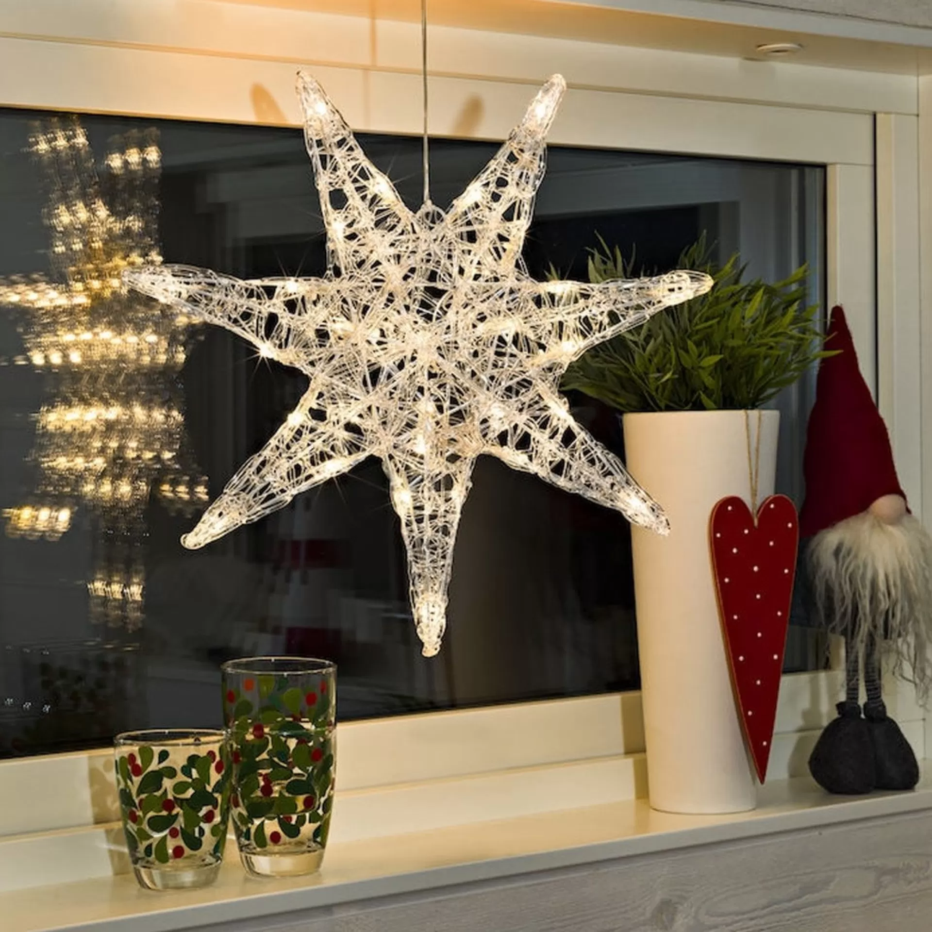 Konst Smide Konstsmide 6110 - Verlicht Kerstfiguur - 32 Lamps Led Acryl Ster 1D - 45Cm - 24V - Voor Binnen - Warmwit Flash Sale