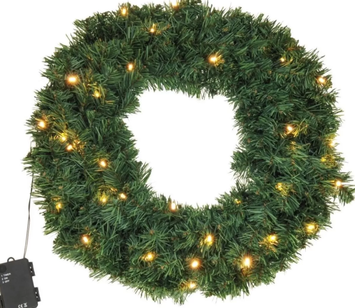 Merkloos Kerstkransen>Krans 50Cm 200 Takjes Met Led