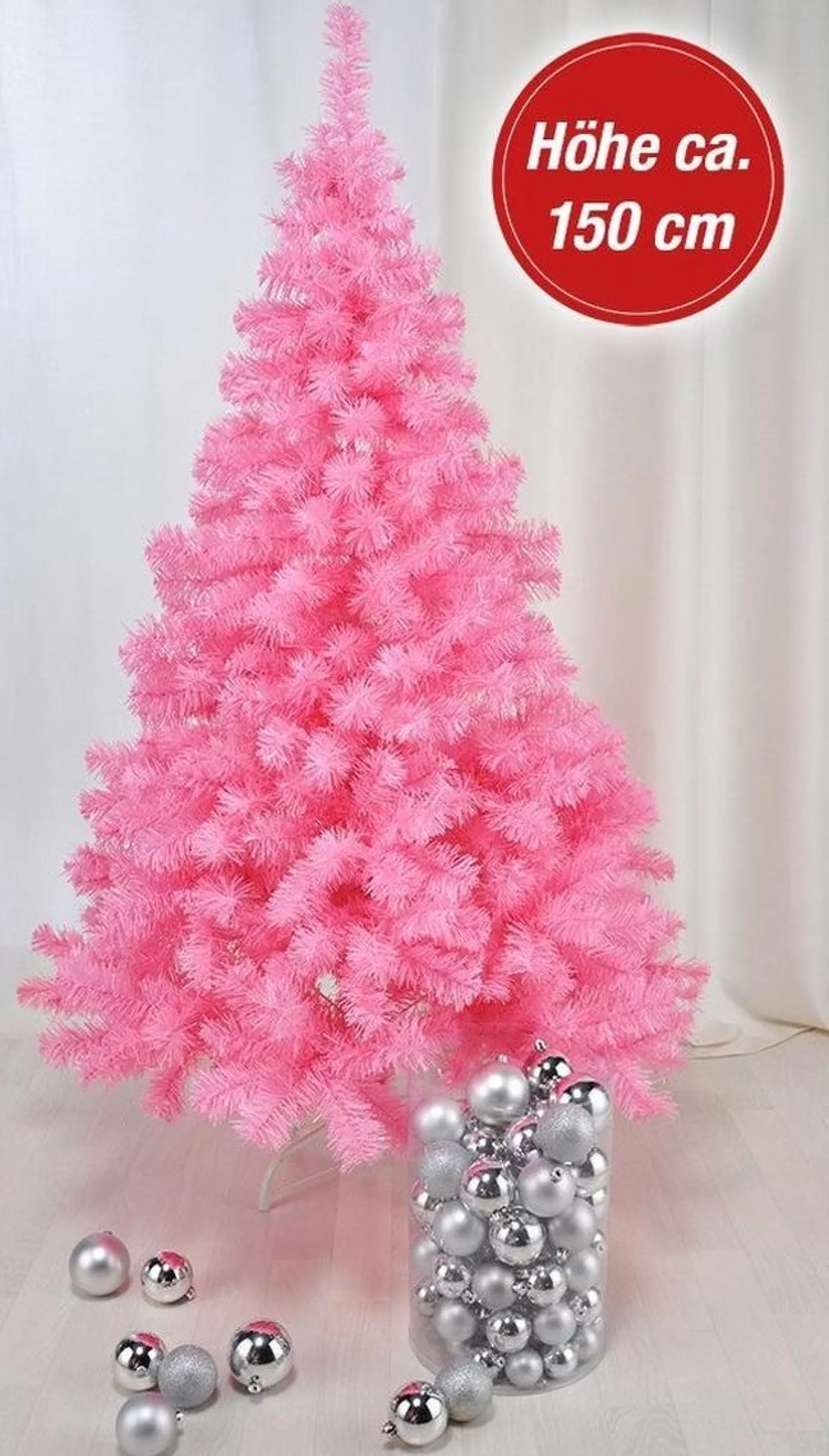 Merkloos Kunst Kerstboom/Kunstboom Roze 150 Cm - Kunst Kerstbomen / Kunstbomen Fashion