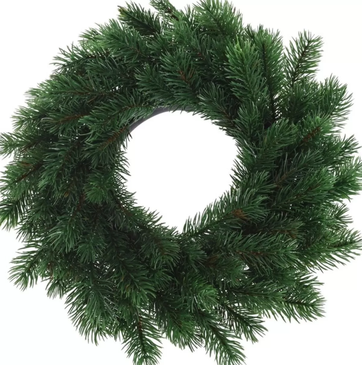 Merkloos Kerstkransen>Kunst Kerstkrans Groen 35 Cm Met Ijzeren Hanger - Kerst Decoratie Kransen Van Dennentakken