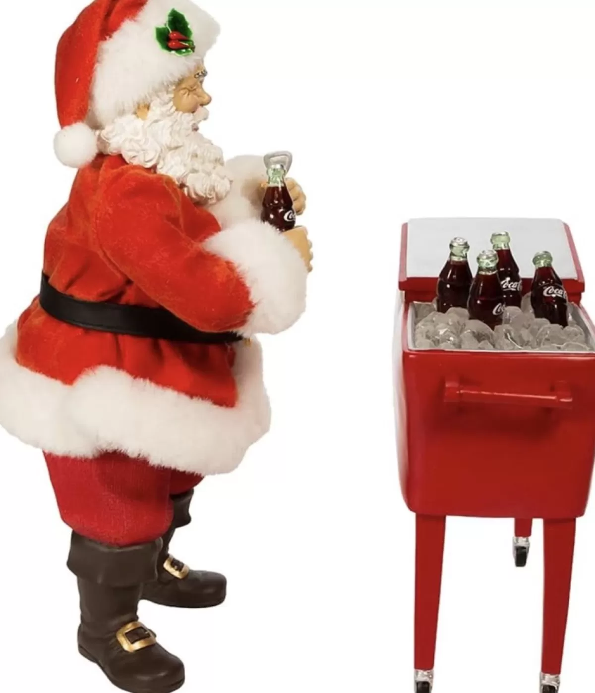 Kurt S. Adler Kerstbeelden> -Coca-Cola® Fabriche Santa + Table Cooler