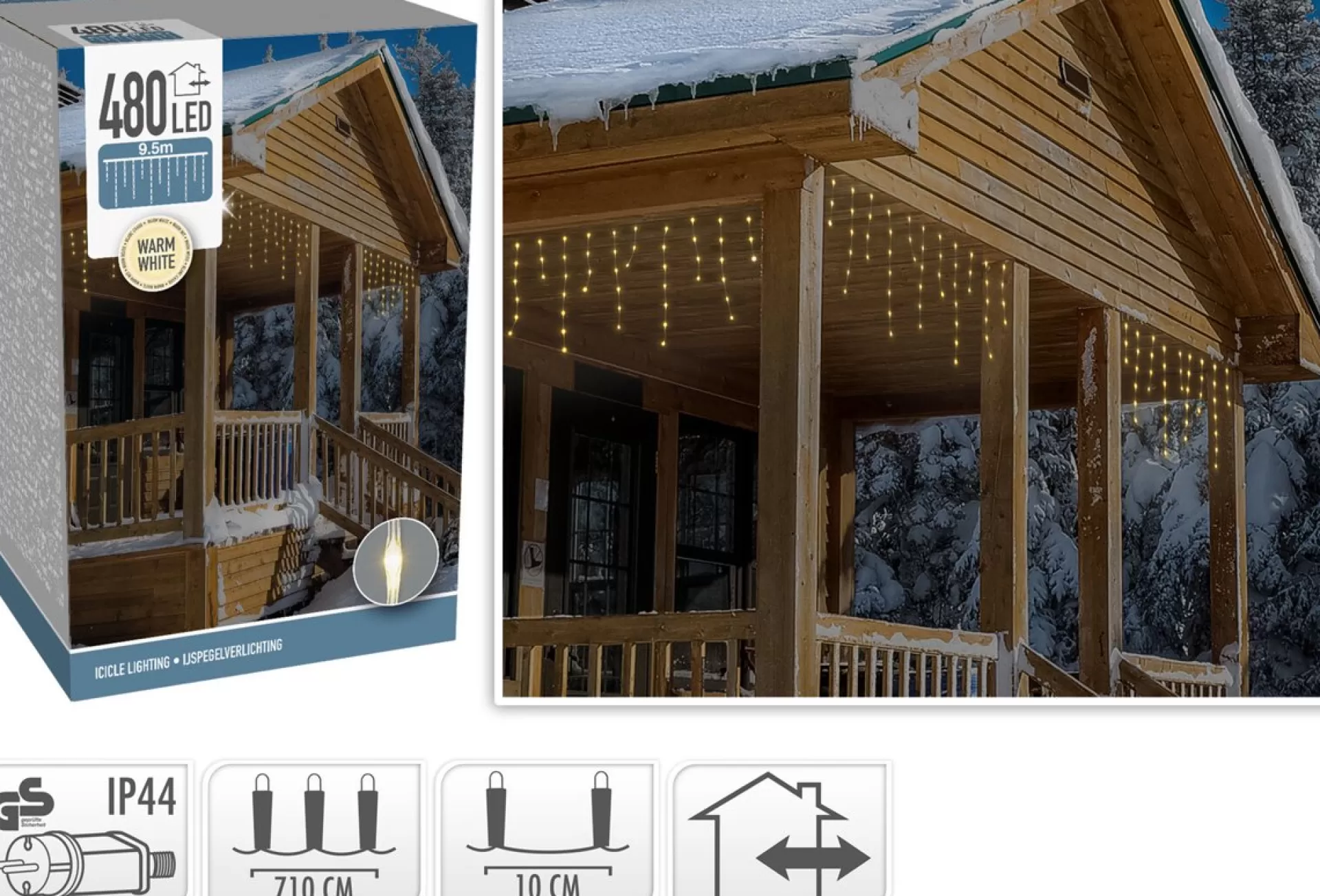 Nampook Led Ijspegel Kerstverlichting 480Led - 9,5 Meter - Voor Binnen & Buiten Sale