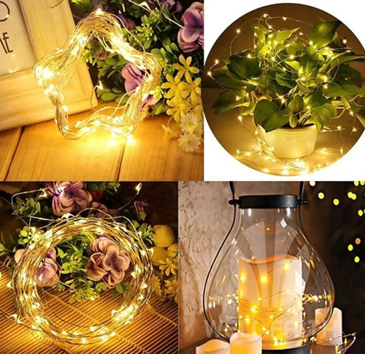 Wondersathome Kersthanger>Led Lampjes - Kerstlampjes - Kerstverlichting - 20 Warm Wit Lampjes - 2 Meter - Inclusief Batterijen - Lichtsnoer - Sfeerverlichting - Draadverlichting -