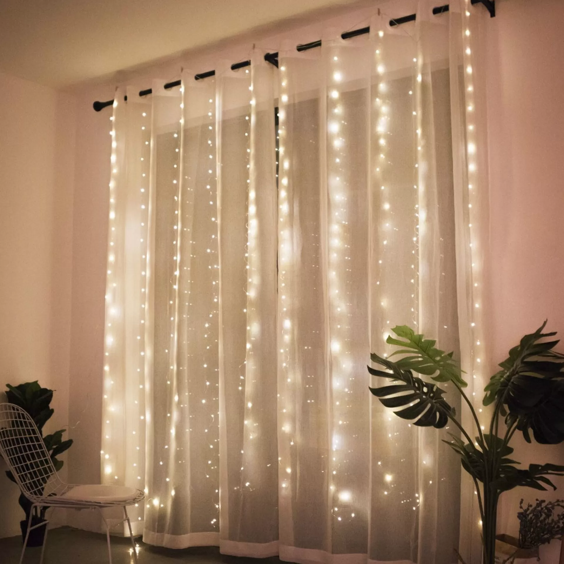 TULITE® Led Lichtgordijn Sfeerverlichting - Kerstverlichting - Usb - Incl. Afstandsbediening - 3X3 Meter - Warm Wit - Sfeerverlichting Voor Binnen En Buiten - 300 Leds Outlet
