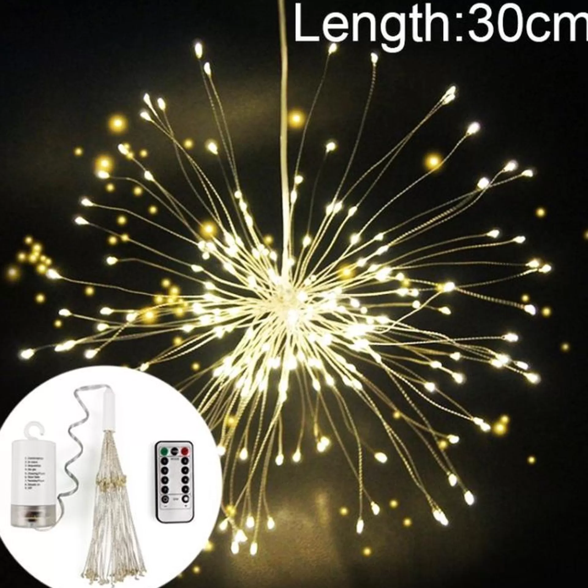 Telestore Led Verlichting Op Batterij - Lampjes - Fireworks Led Lights - Sfeerverlichting - Feestverlichting Vuurwerkverlichting Op Battterij - 30 Cm - Met Afstandbediening Fashion