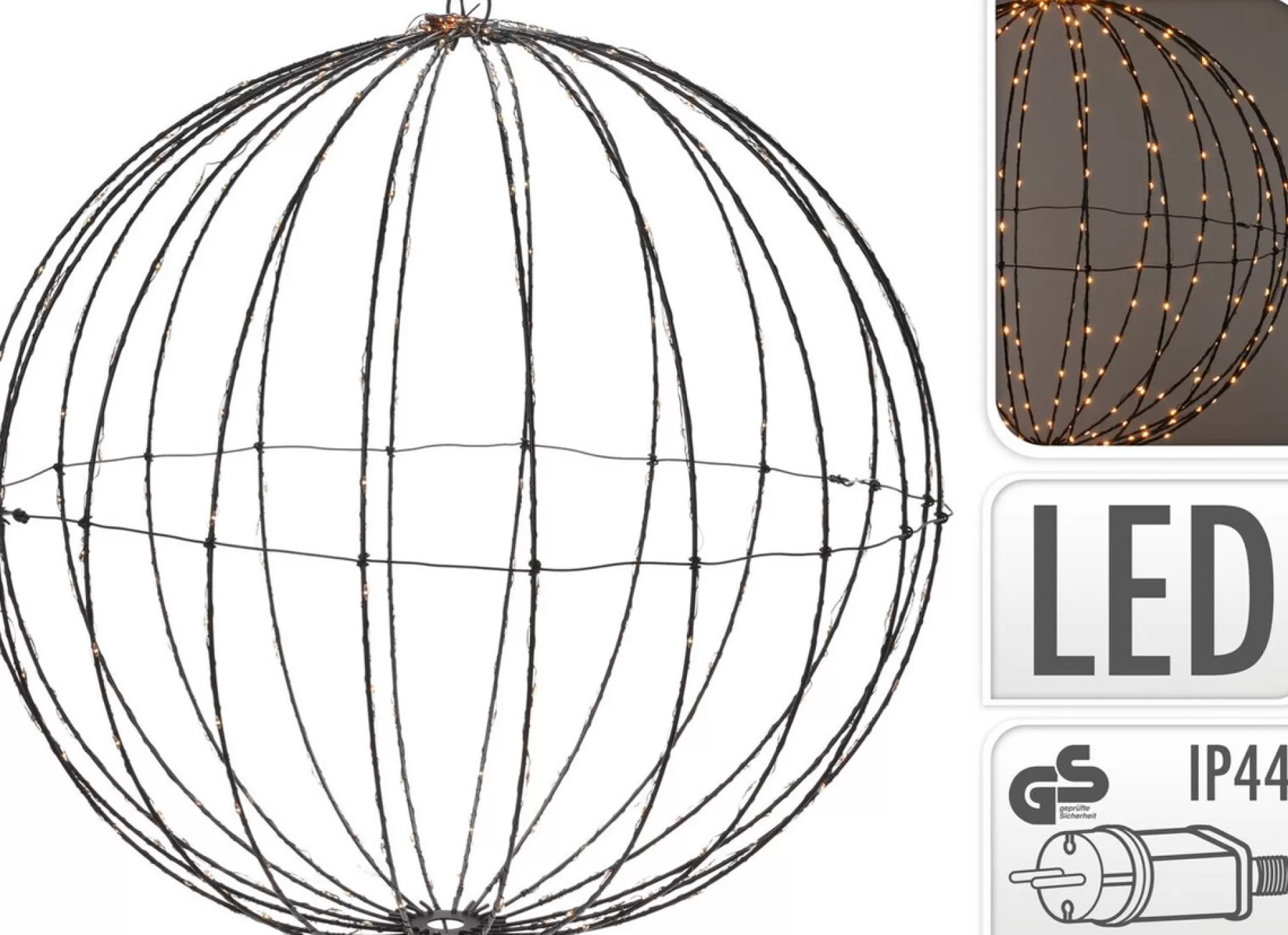 Merkloos Lichtbol Van Metaal Met Timer Warm Licht 40 Cm - Kerstversiering Flash Sale