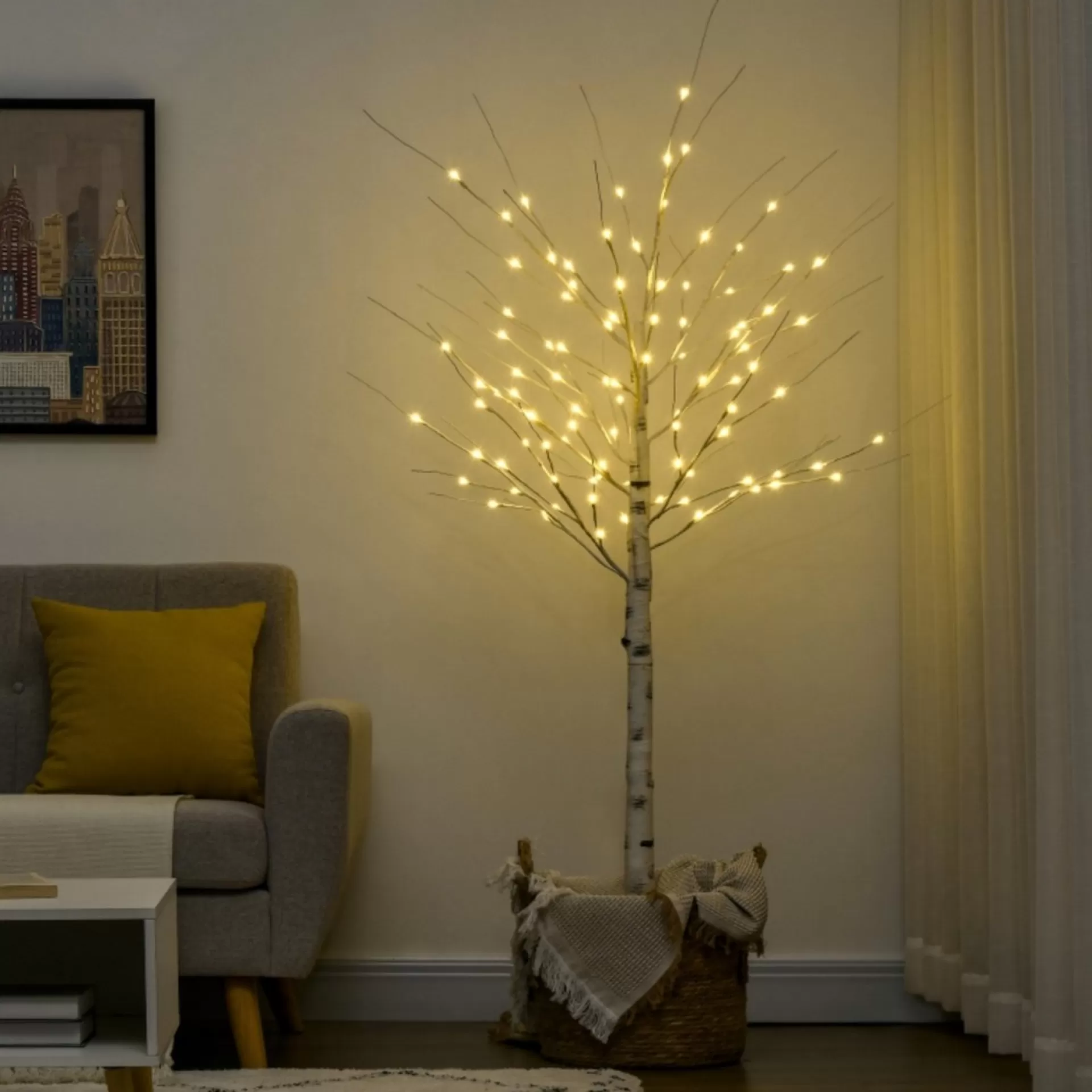 Zenzee Lichtboom - Lichttakken - Led Boom - Kerstverlichting - Lichttak - Kerstversiering - Kerst - 180 Cm - 96 Led's - Warmwit Fashion