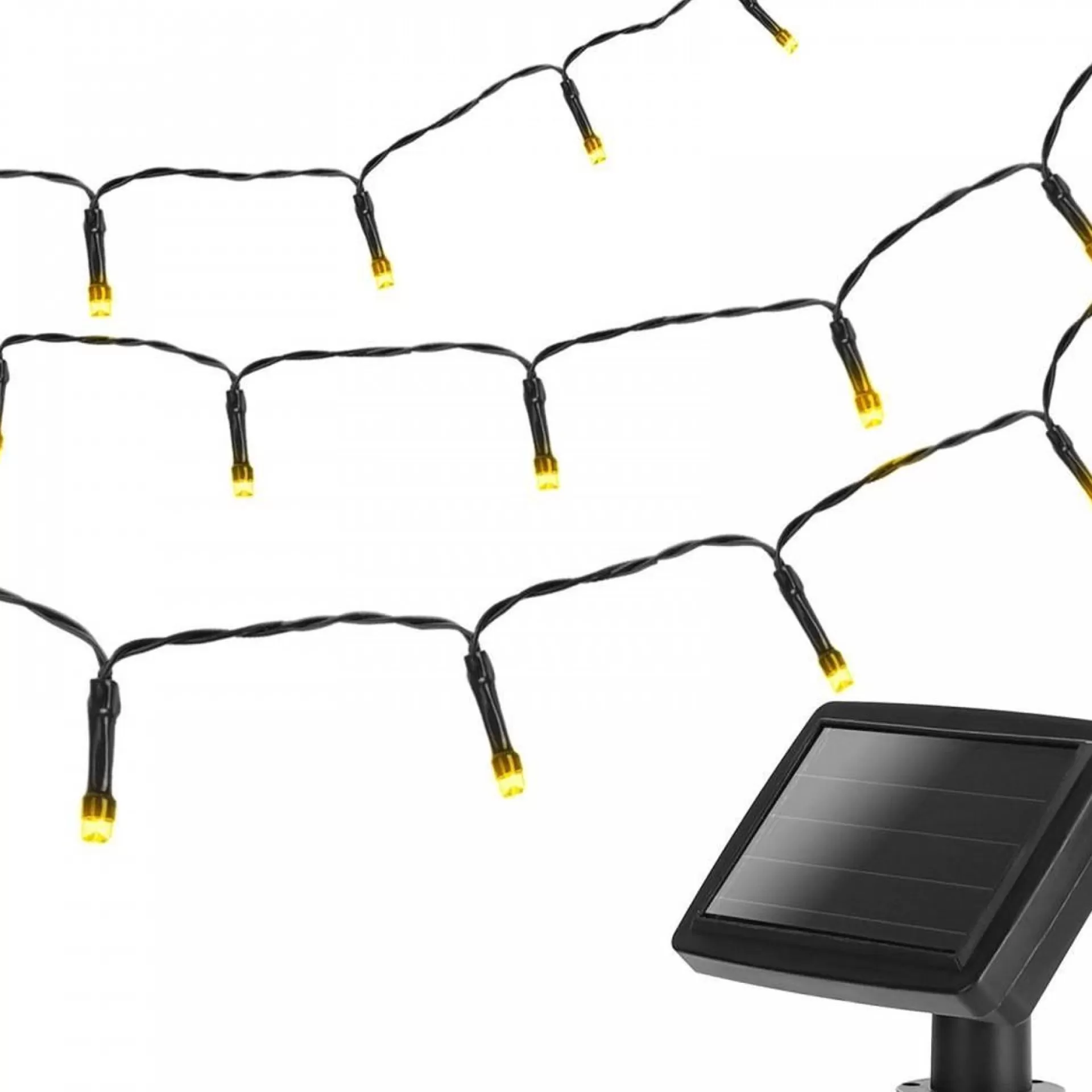 Aigostar Kerstlichtsnoeren>Lichtstring Warmwit - 2700K | 11 Meter - 100 Led's | Waterdicht Ip44 | Solar - Oplaadbaar