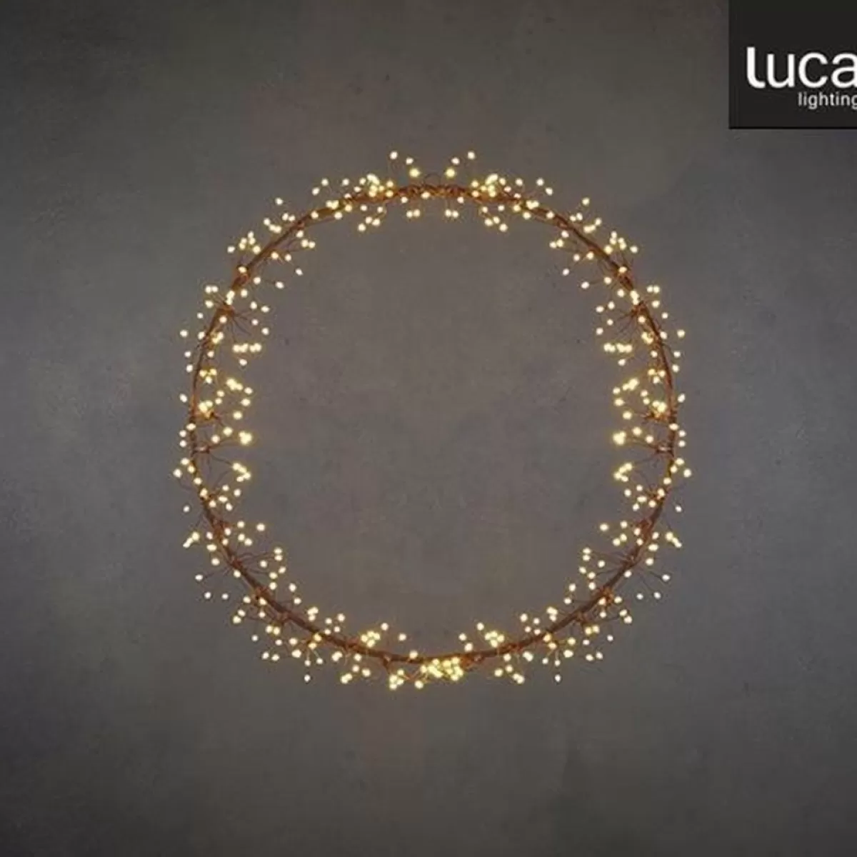Luca lighting Kerstkransen> Lichtkrans Dandelion Met Warm Witte Led Verlichting - O40 Cm - Bruin