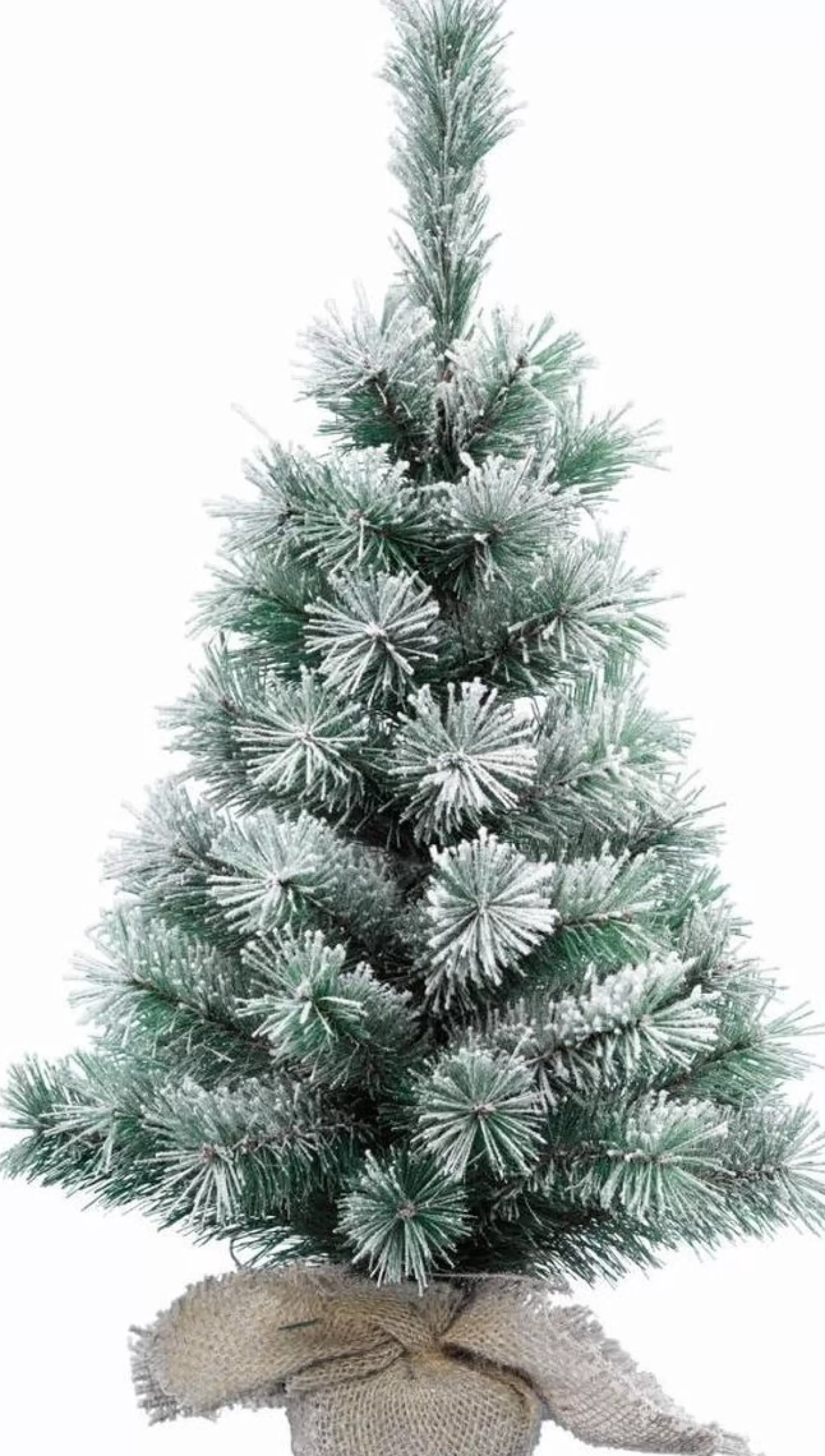 Merkloos Mini Kunst Kerstboom Besneeuwd -Incl. Lichtsnoer Bollen Mix H60 Cm Rood Clearance