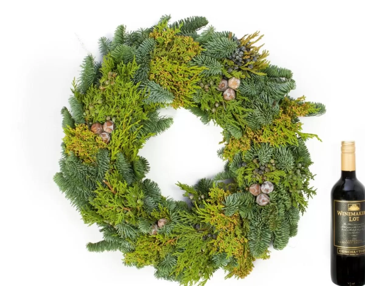 Merkloos Kerstkransen>Mix Krans - 45Cm - Kerstkrans - Vers Kerstgroen