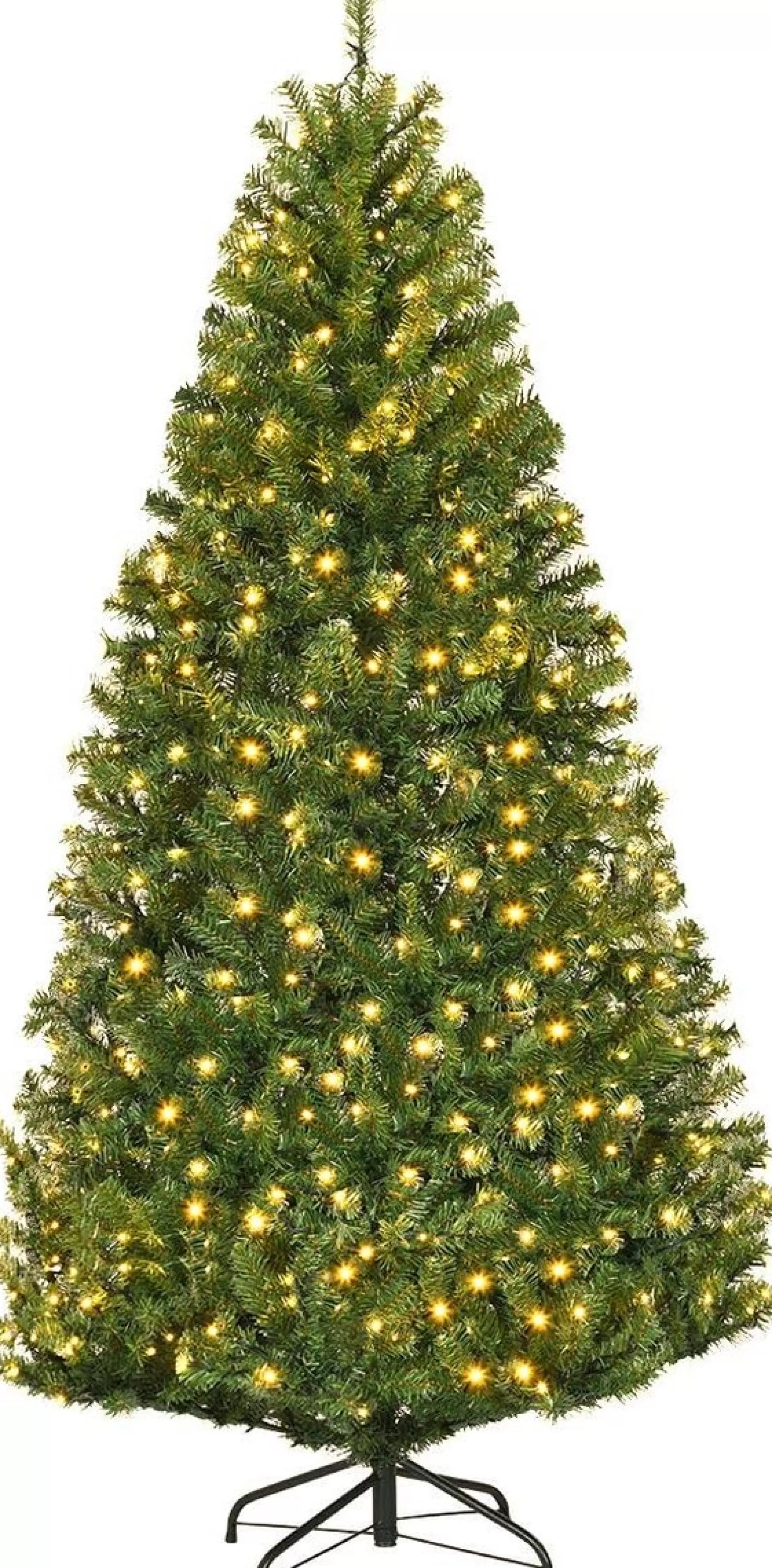 Costway Monkey's Kunstkerstboom - Met Led Lichtketting - Groen - Kerstmis - Kerstboom - 180 Cm Sale