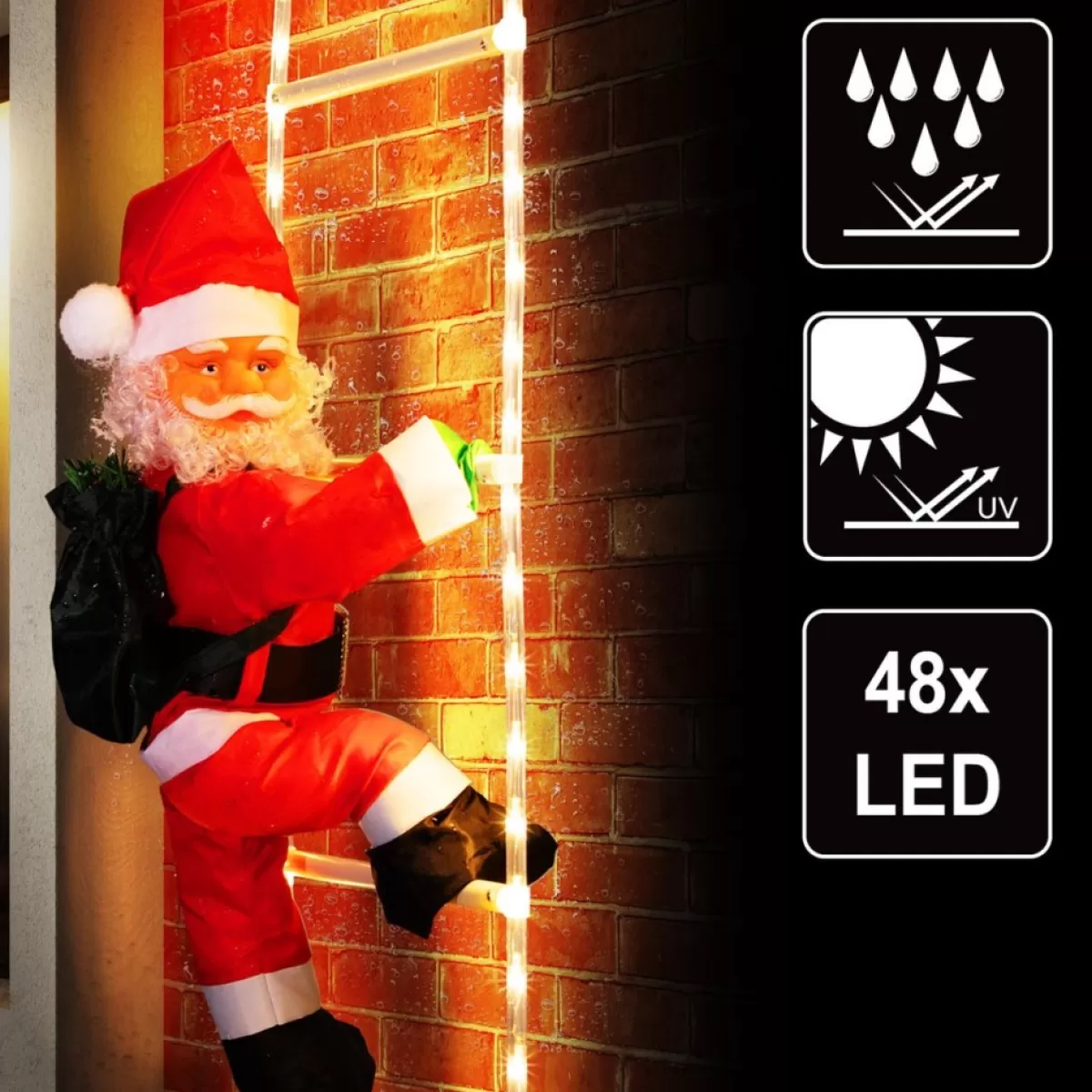 Monzana Kerstbeelden> Led Kerstman 90Cm - Binnen/Buiten – Incl. Afstandsbediening