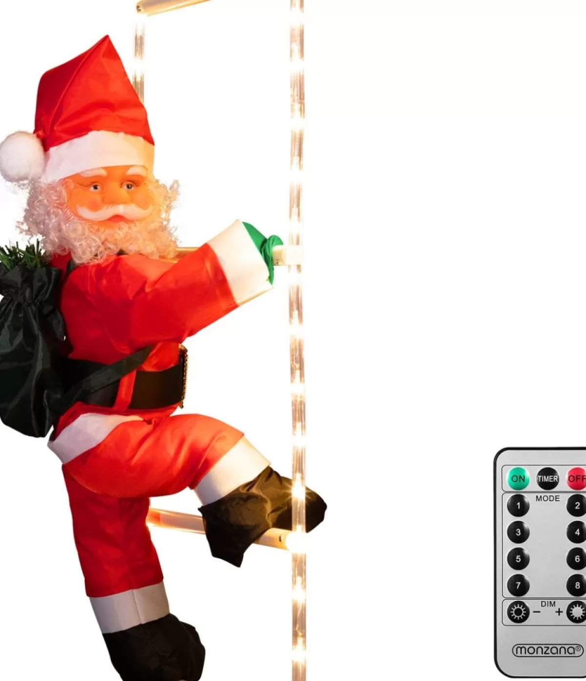 Monzana Kerstbeelden> Led Kerstman 90Cm - Binnen/Buiten – Incl. Afstandsbediening