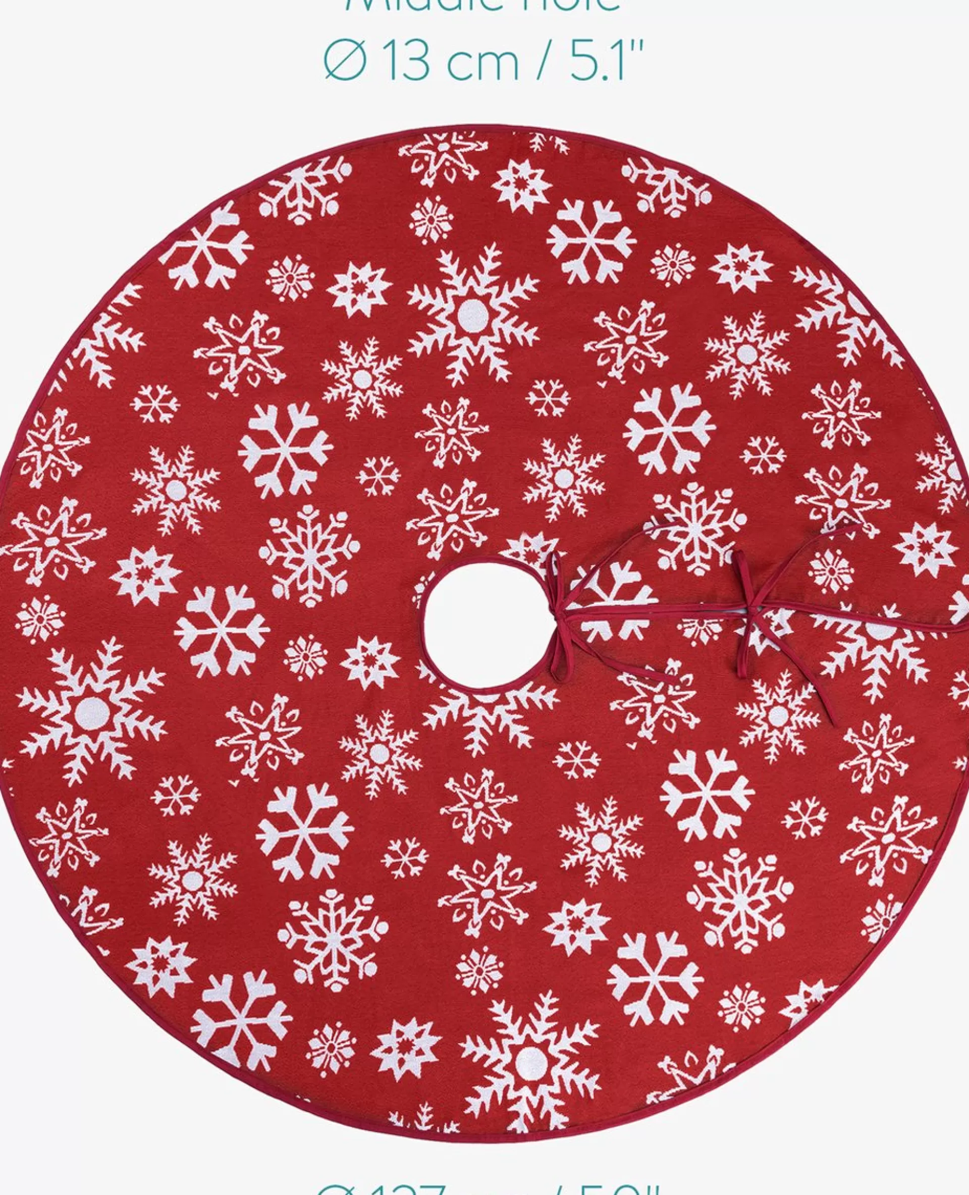 Navaris Decoratief Kerstboom Vloerkleed Vloerbeschermer - Beschermt De Vloer En Verstopt Bekabeling Van Lampjes - Kerstrok In Rood/Wit Fashion