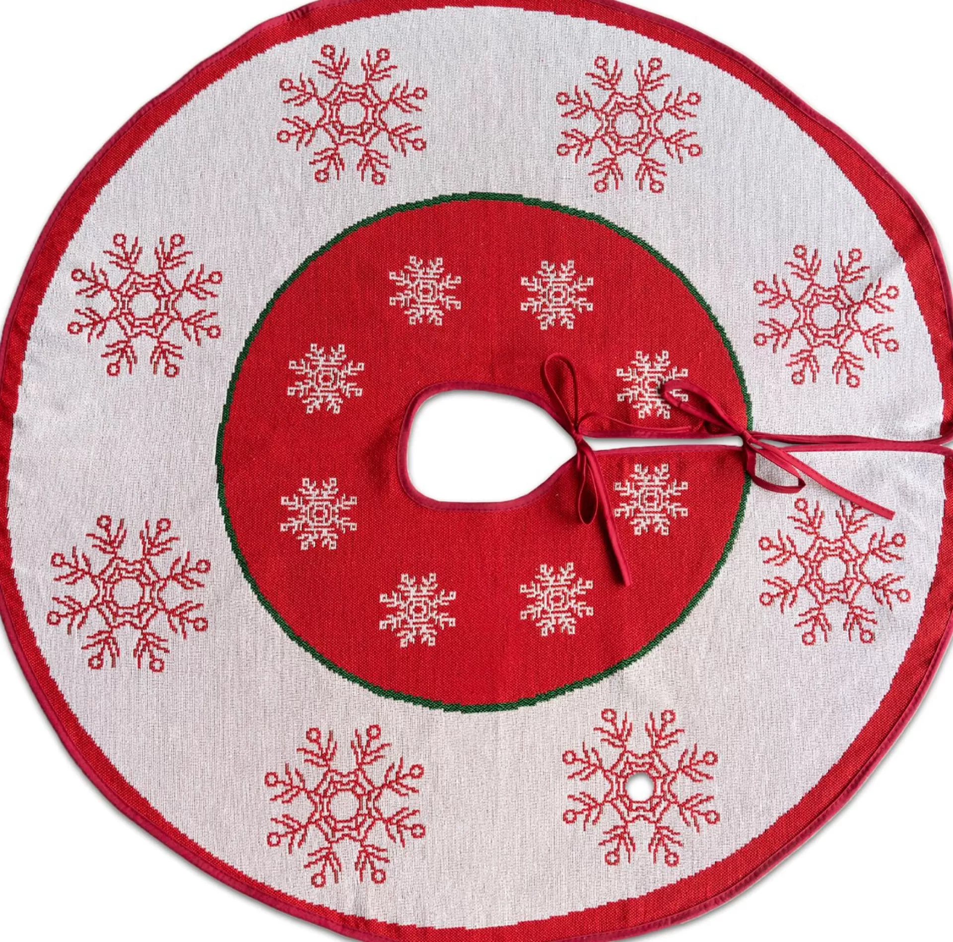 Navaris Decoratief Kerstboom Vloerkleed Vloerbeschermer - Beschermt De Vloer En Verstopt Bekabeling Van Lampjes - Kerstrok In Wit/Rood Online