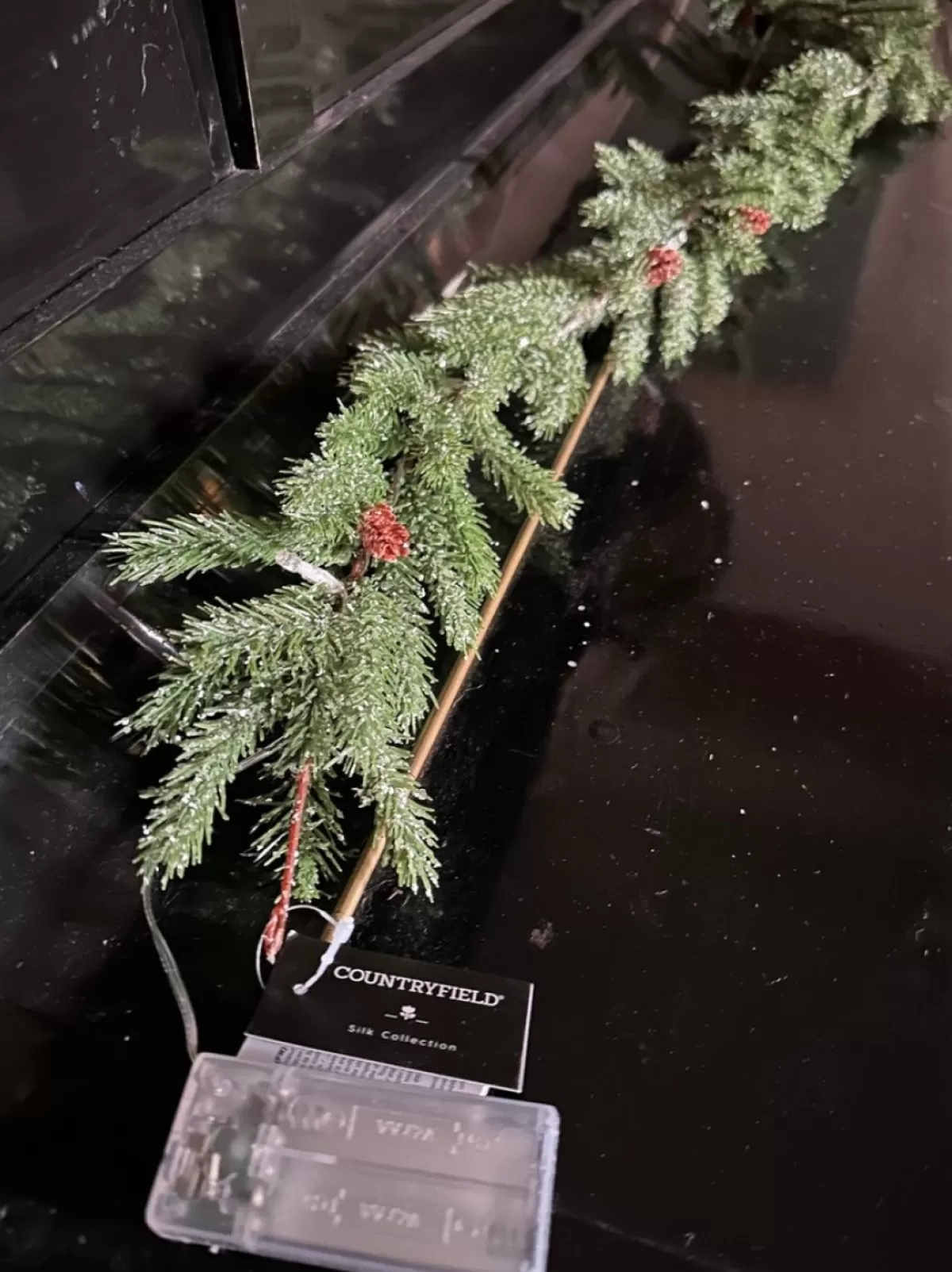 Non Branded Guirlandes>Non-Branded Kerstslinger Cosima Led 150 Cm Zijde Donkergroen