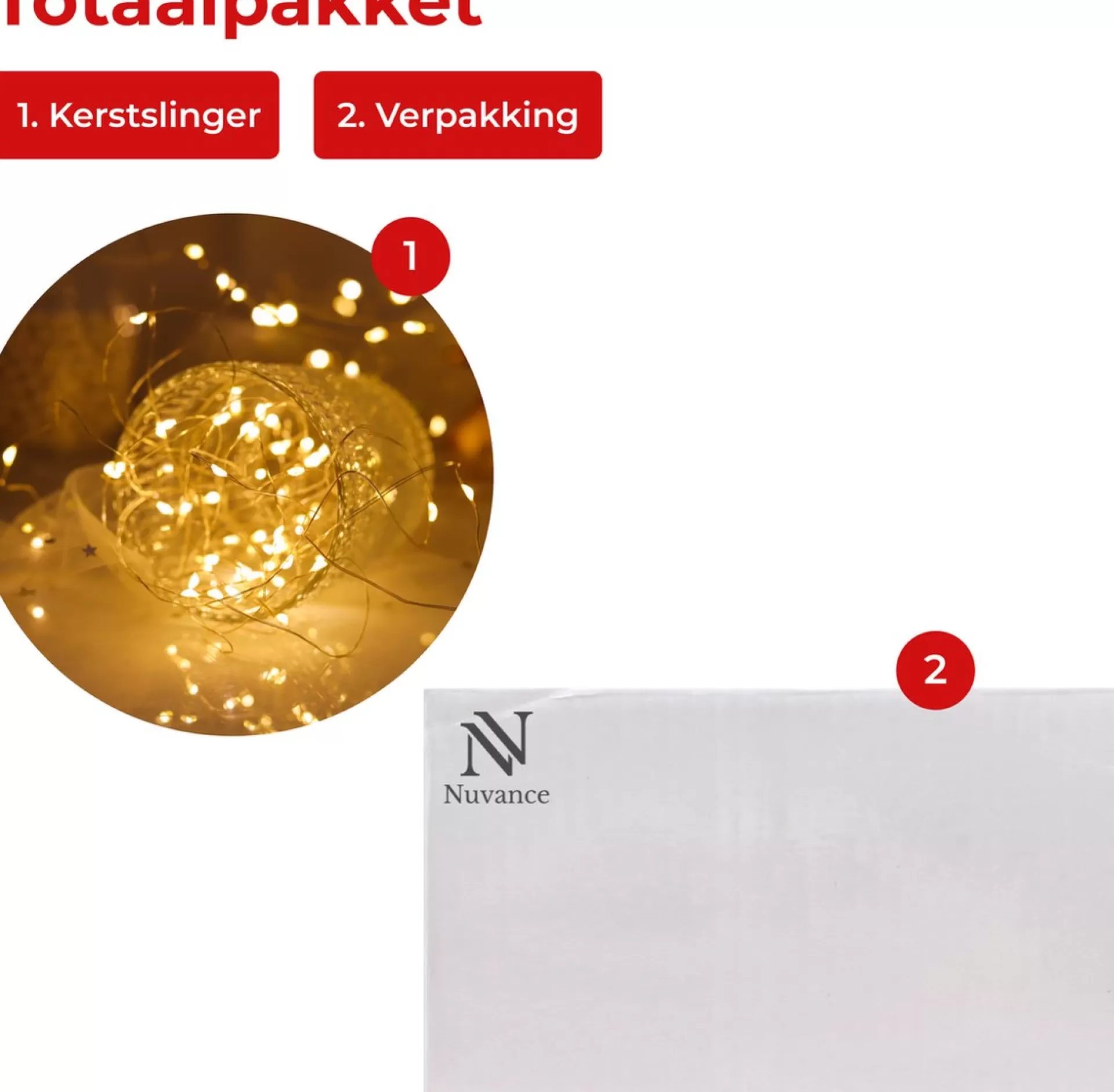 Nuvance - Led Lichtsnoer Voor Binnen En Buiten - 10 Meter - 100 Lampjes - Warm Wit - Lampjes Slinger - Lichtslinger - Kerstverlichting Voor Binnen En Buiten - Kerstversiering - Kerstdecoratie Online