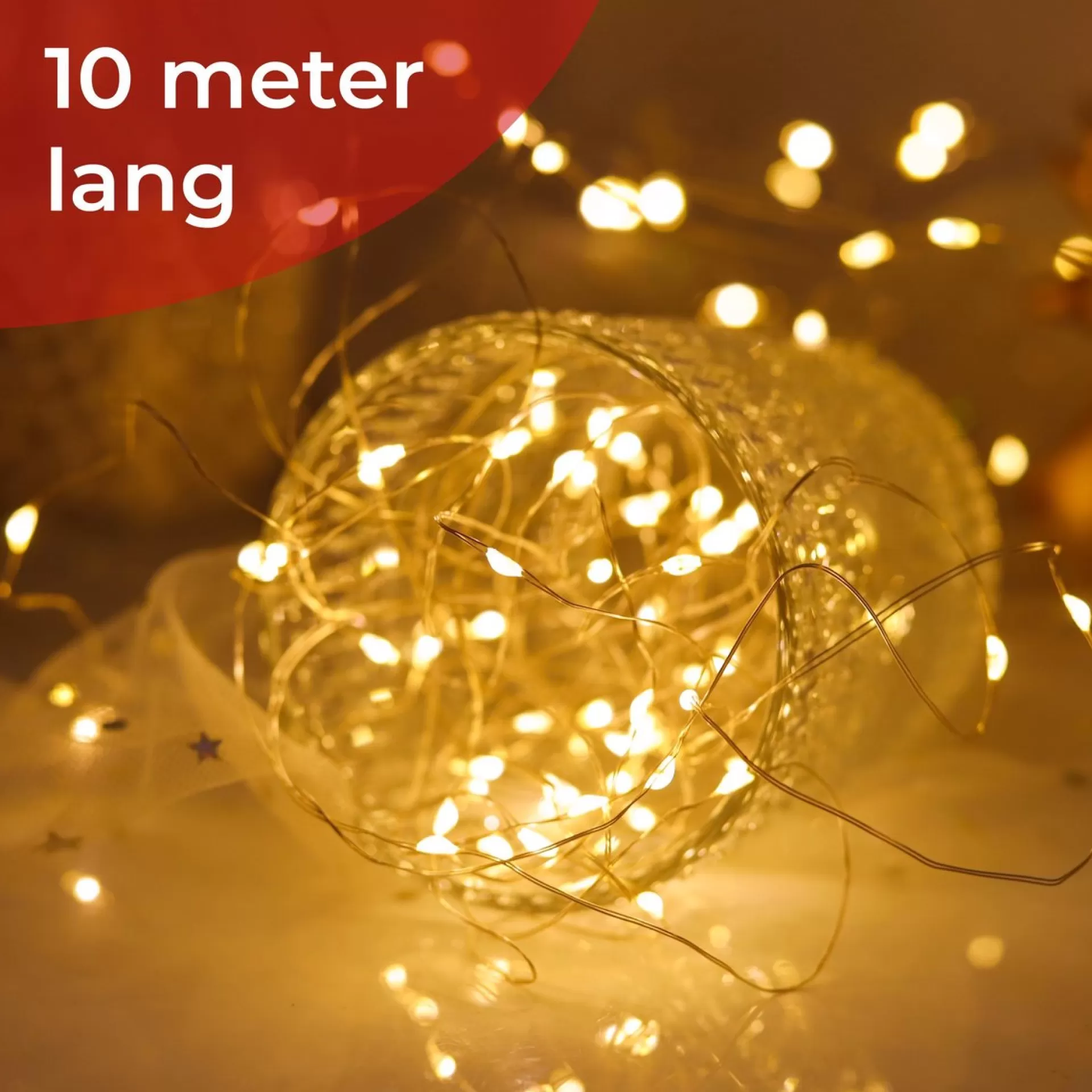 Nuvance - Led Lichtsnoer Voor Binnen En Buiten - 10 Meter - 100 Lampjes - Warm Wit - Lampjes Slinger - Lichtslinger - Kerstverlichting Voor Binnen En Buiten - Kerstversiering - Kerstdecoratie Online