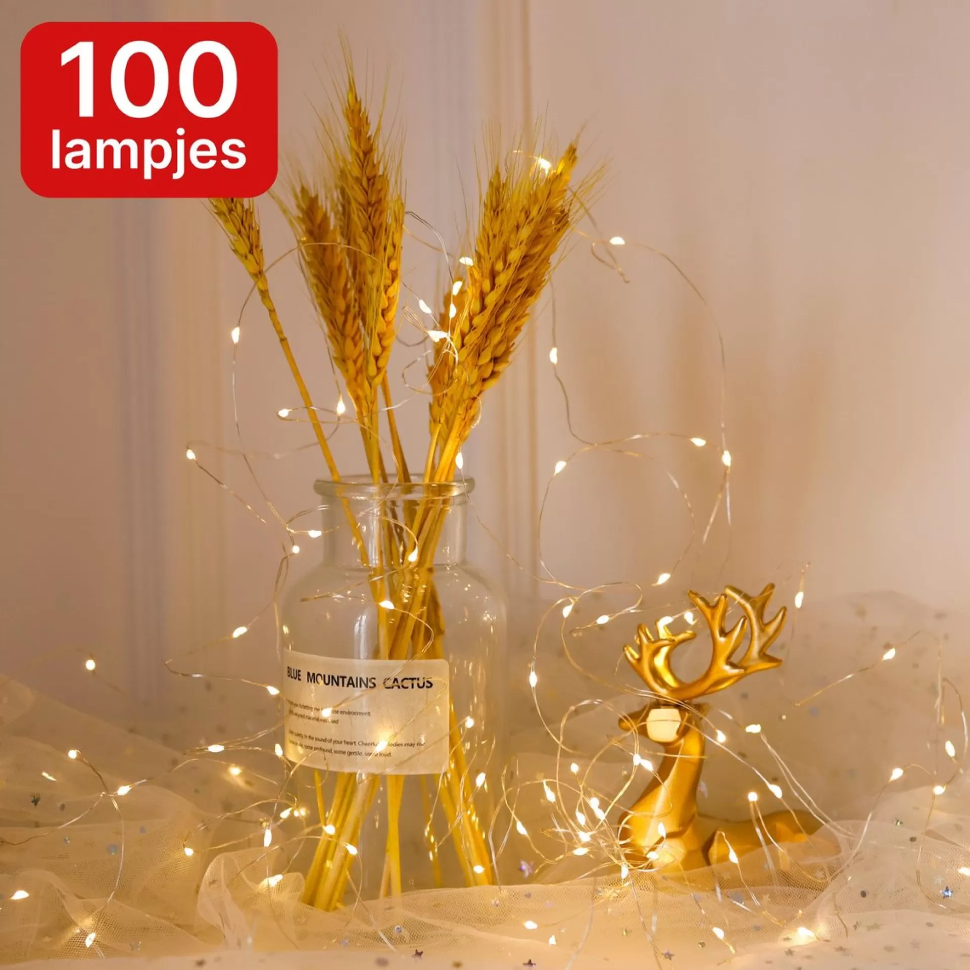 Nuvance - Led Lichtsnoer Voor Binnen En Buiten - 10 Meter - 100 Lampjes - Warm Wit - Lampjes Slinger - Lichtslinger - Kerstverlichting Voor Binnen En Buiten - Kerstversiering - Kerstdecoratie Online