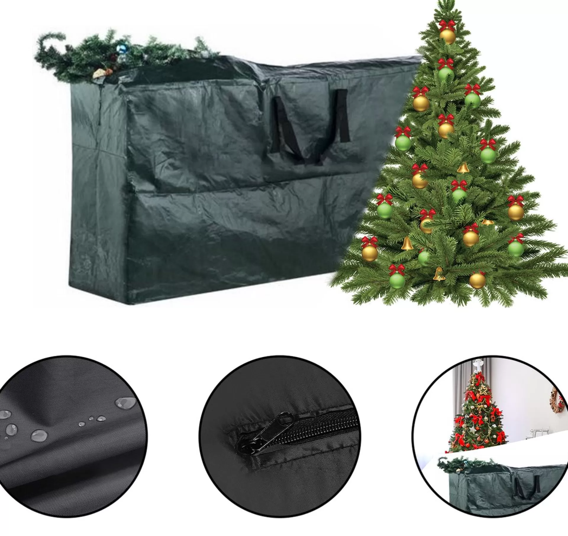 Merkloos Opbergtas Voor Kerstbomen En Decoraties - Opbergtas Tuinkussens - Kerstboom Opberghoes - Kerstboom Opbergzak - 120X 25 X 43 Cm - Uv-Bescherming Hot
