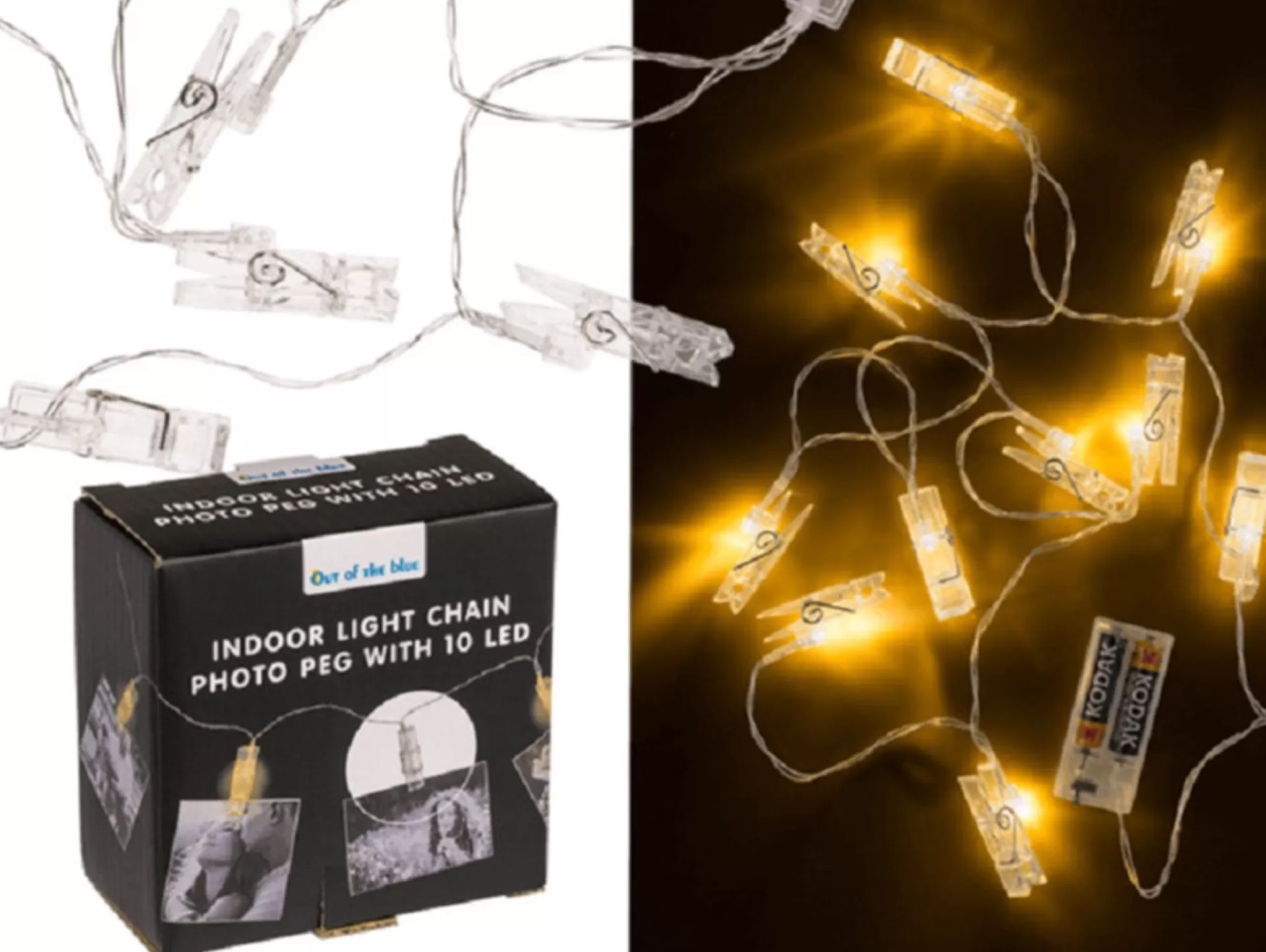 Out of the Blue Lichtslingers -2X - Led Verlichte Knijpers -160Cm -Kaarten/Foto Ophangen Flash Sale