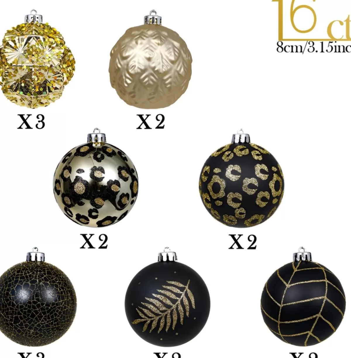 JMP Kerstboomversieringen>Prachtige Kerst® - Kerstballen - 16 Delige Set - Kerstversiering - Kerstboomdecoratie - Kerstornamenten