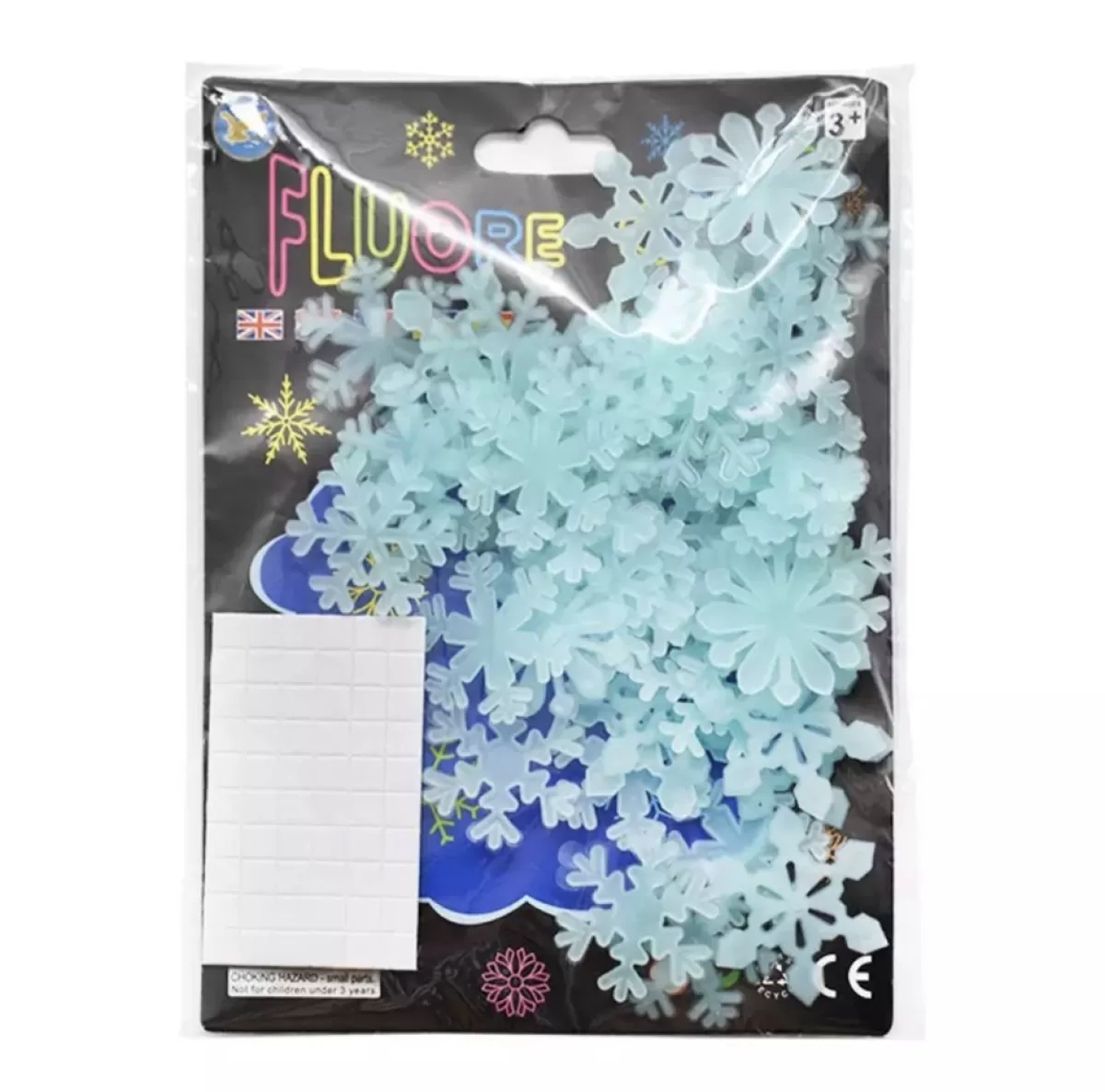 Merkloos Kersthanger>Raam Stickers | Muur Stickers | Kerst Decoratie | Glow In The Dark | Licht Gevende Raamstickers | 50 Stuks | Blauw