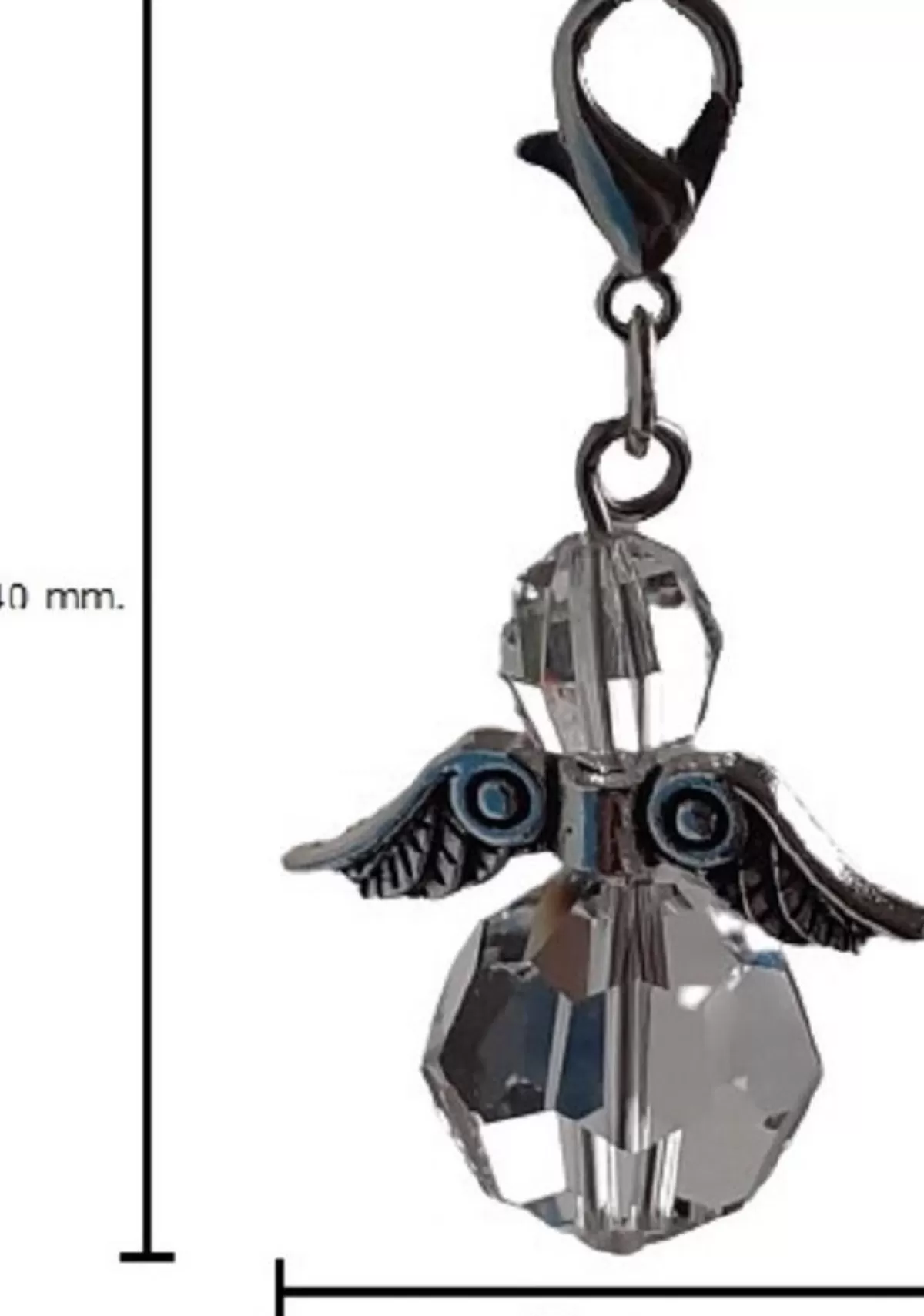 CC Kerstbeelden>Raamhanger Beschermengel , Hand Vervaardigd Uit Swarovski Kristallen . ( Bescherm Engel , Kettinghanger , Sleutelhanger ) , Zilver