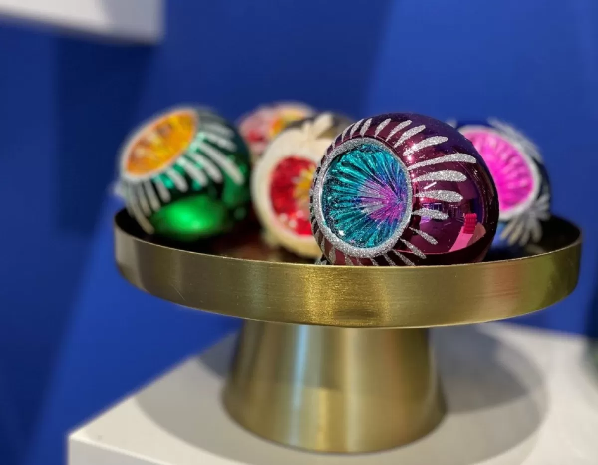 Merkloos Kerstboomversieringen>Retro Kerstballen - 20 Gekleurde Kerstballen En 1 Piek - Kerstballen Glas - Kerstboomversiering - Vintage