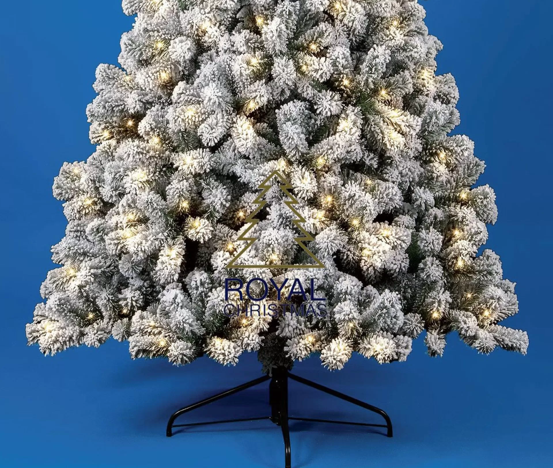 Royal Christmas Flock Led Kunstkerstboom - 150Cm - 200 Lampjes - 410 Besneeuwde Takken Clearance