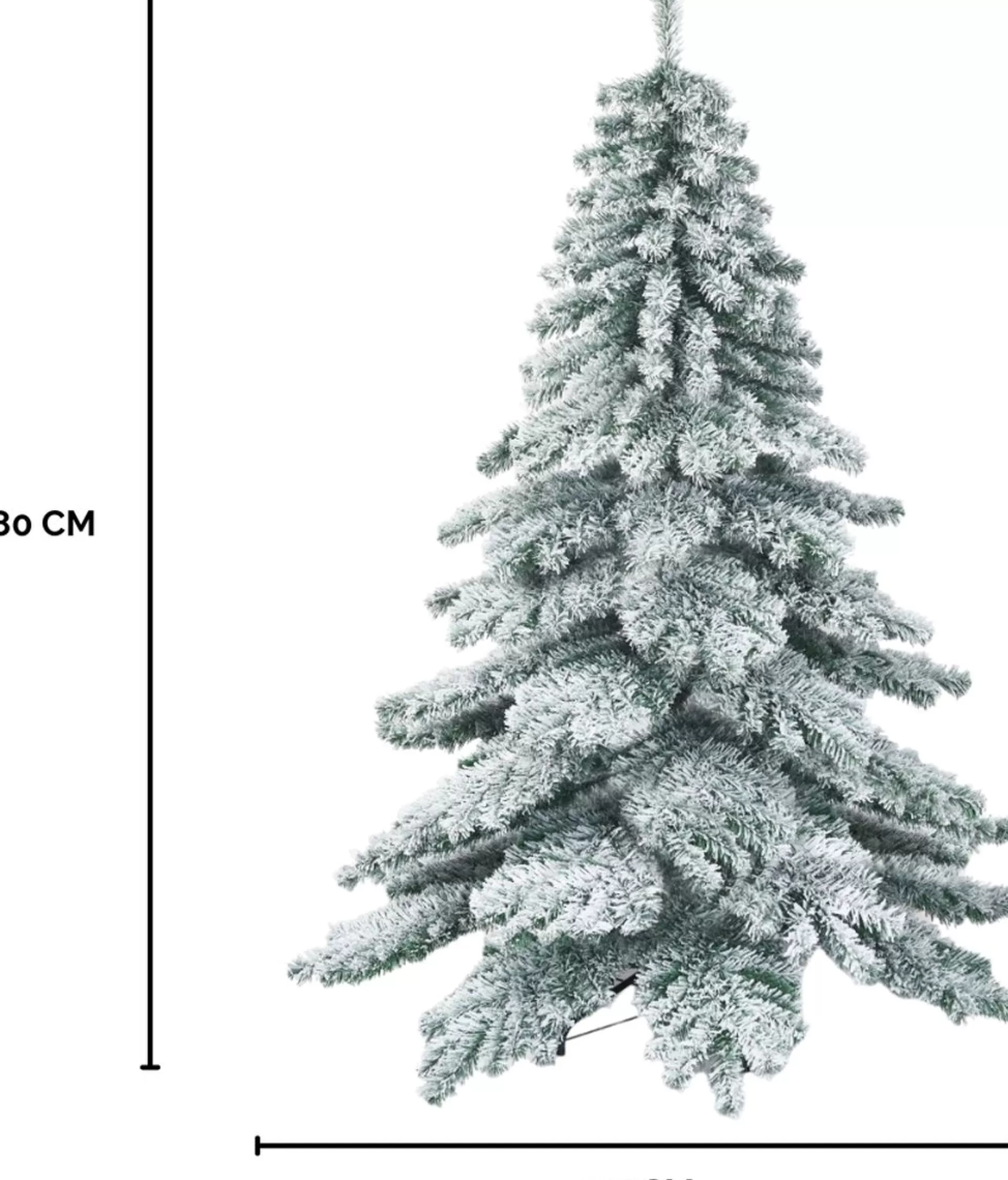 COAST™ Santa's - Kunstkerstboom - Met Sneeuwvlokken - 657 Takken - Groen En Wit - 180 Cm Best