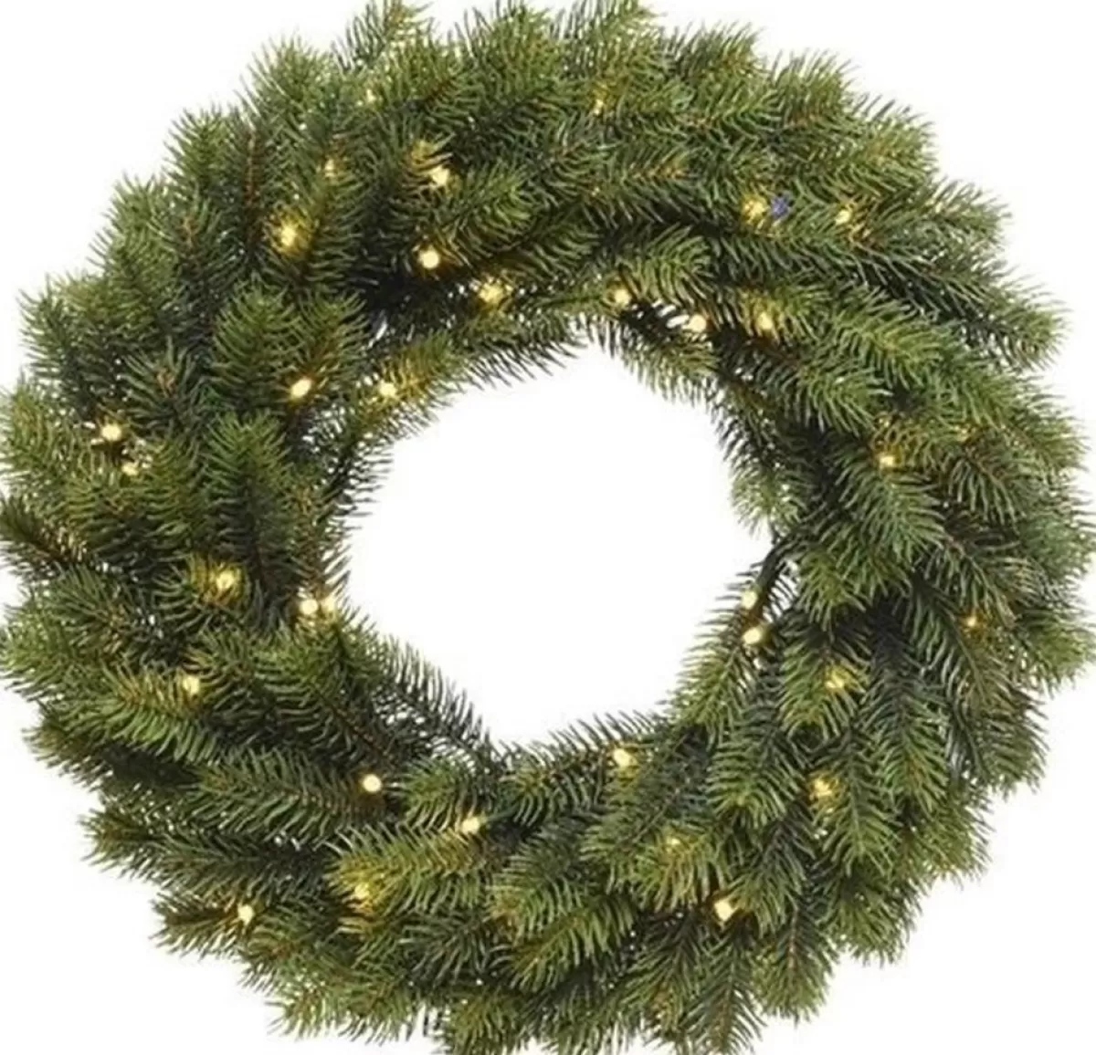 Merkloos Kerstkransen>Set Van 2X Stuks Dennenkrans 40 Cm Met Verlichting - Deurkransen / Kerstkrans - Kerstverlichting Voor Deur/Poort