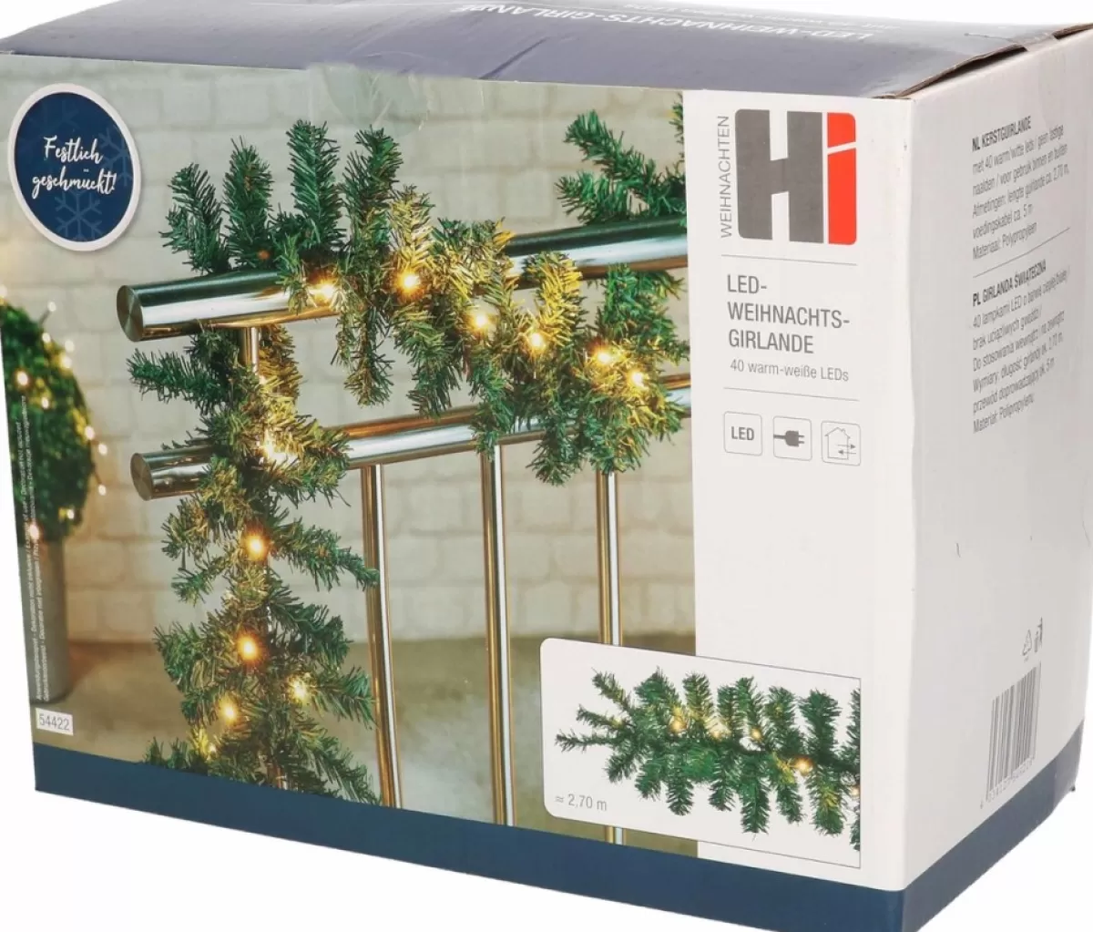 Merkloos Guirlandes>Set Van 2X Stuks Dennenslingers / Dennen Guirlandes Groen Met Verlichting 270 X 20 Cm - Kerstslingers / Dennen Slingers
