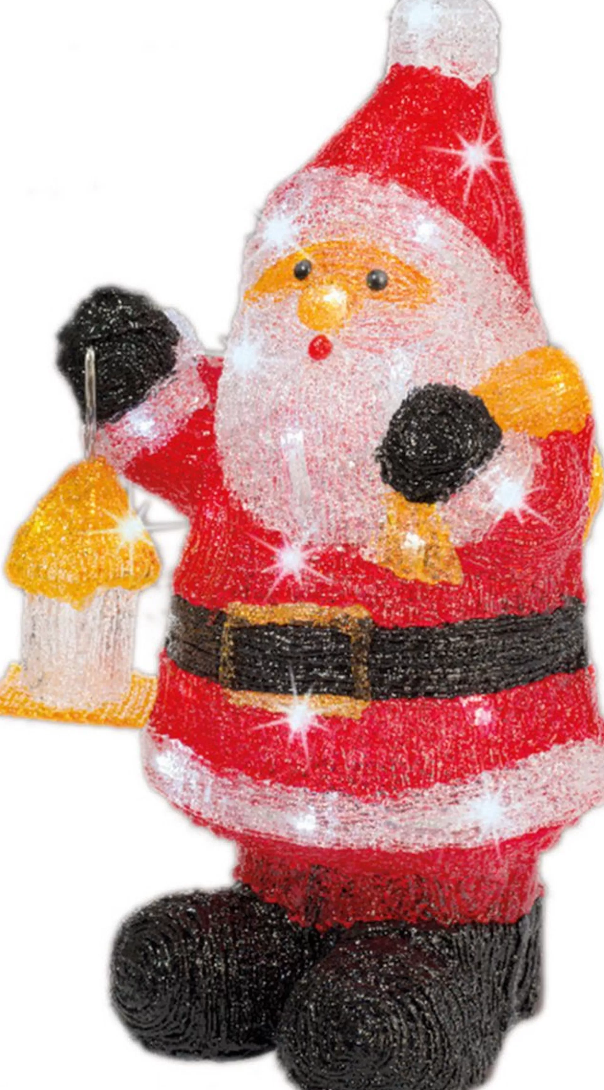 Lumineo Set Van 2X Stuks Kerstverlichting Led Figuren Voor Buiten Kerstman 24 X 20 X 46 Cm Met 40 Lampjes Helder Wit Outlet