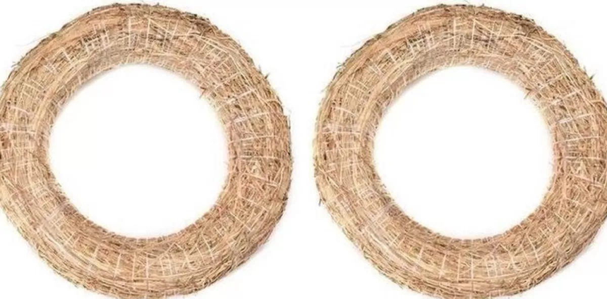 Merkloos Kerstkransen>Set Van 3X Stuks Decoratie Kransen Van Stro 35 Cm - Diy Kransen Maken - Kerst Deurkransen - Herfststukje Maken