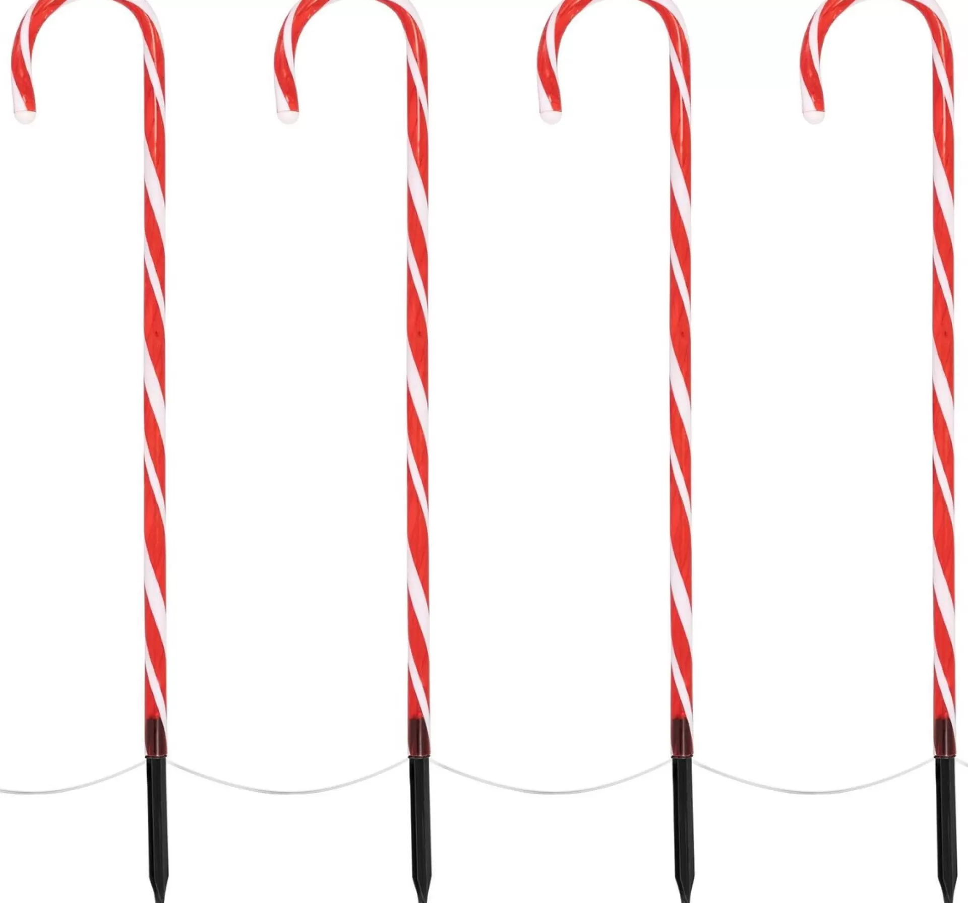 ecd-Germany Set Van 5 Tuinpluggen 73X400 Cm Met 56Led Warm Wit Plastic Outlet