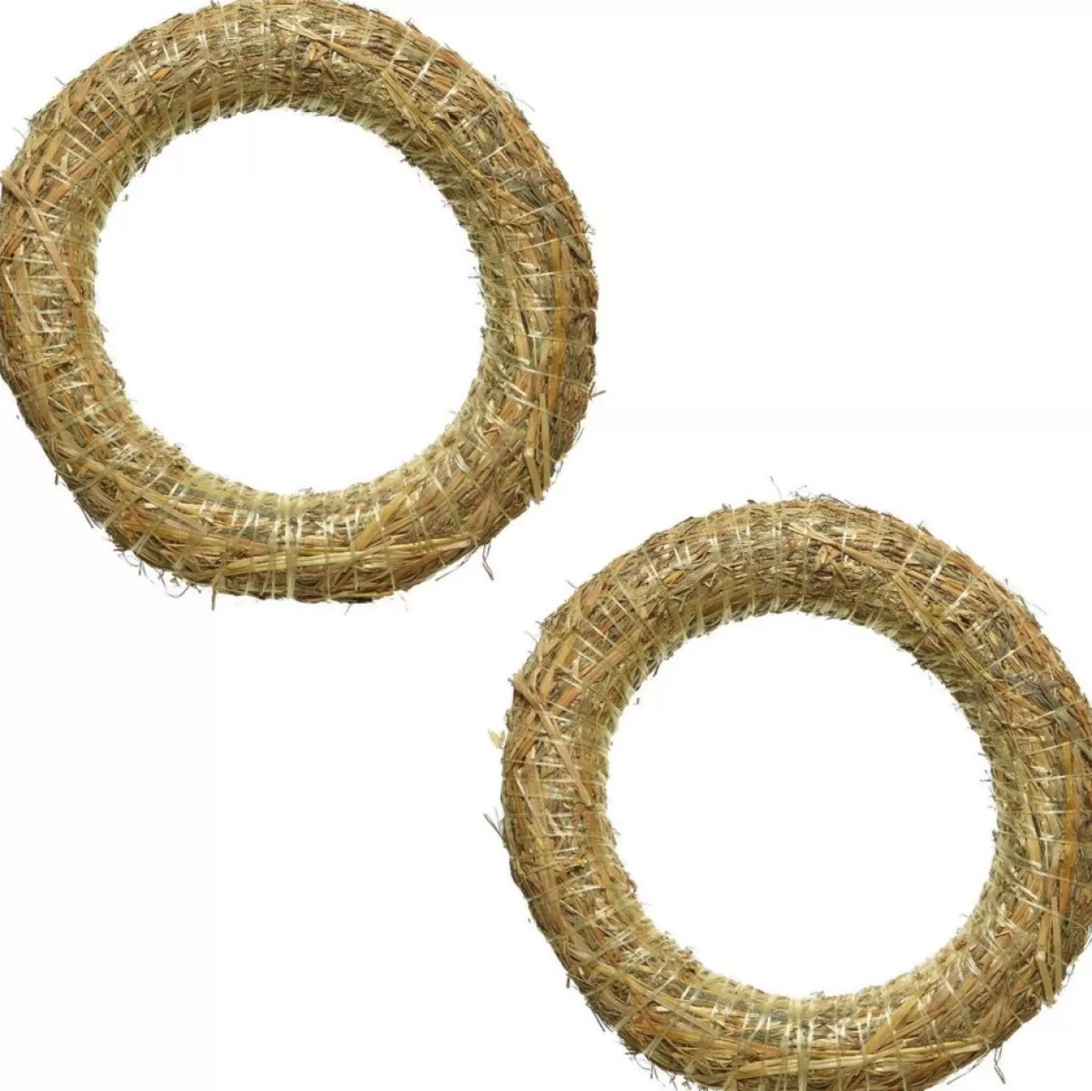 Merkloos Kerstkransen>Set Van 5X Stuks Stro Kerstkrans Om Te Decoreren 20 Cm - Kerst Deurkransen - Strokransen