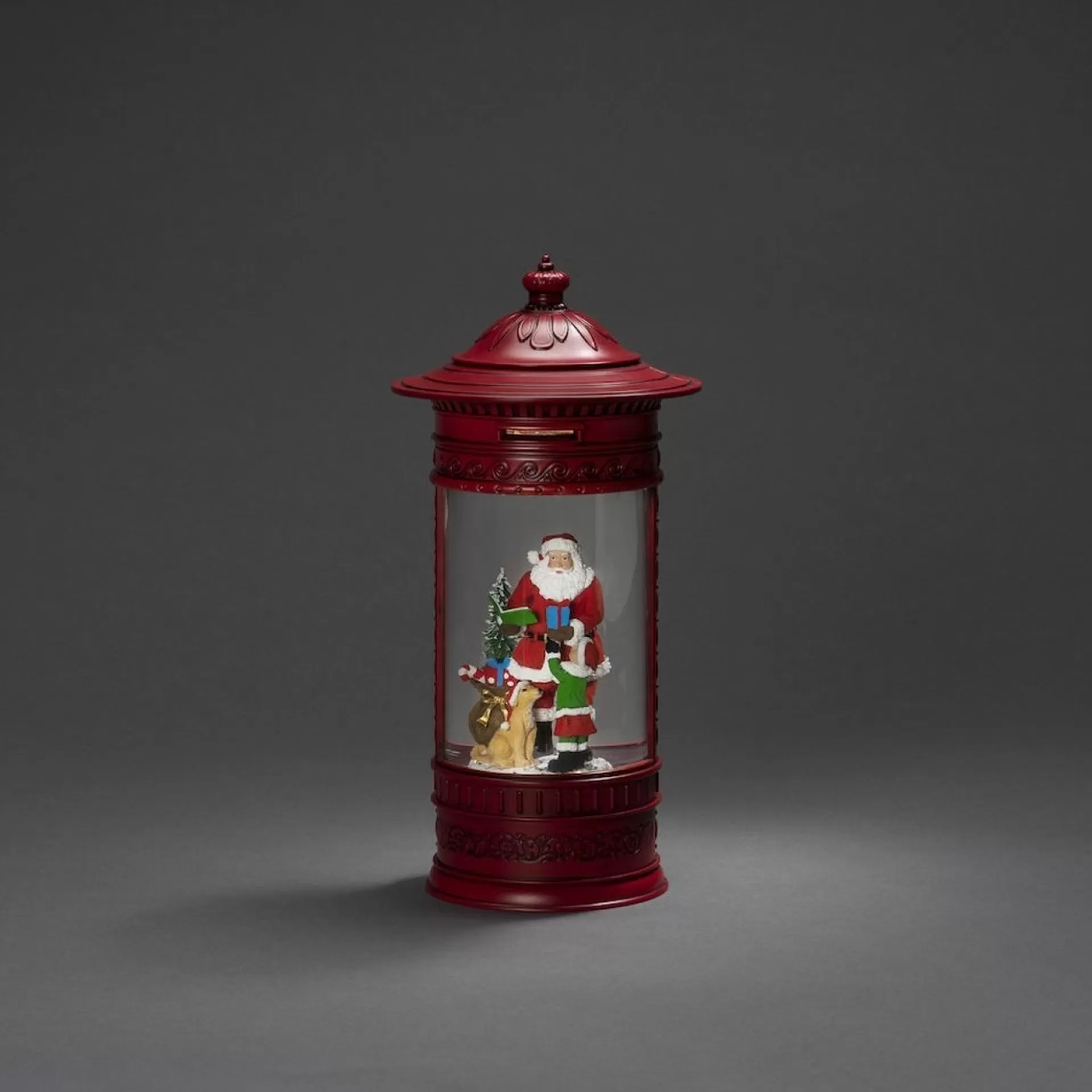 Konst Smide Sneeuwlantaarn Voor Binnen - Brievenbus Met Kerstman - 27 Cm Hoog - Kerstlantaarn Op Batterijen En Usb Best Sale