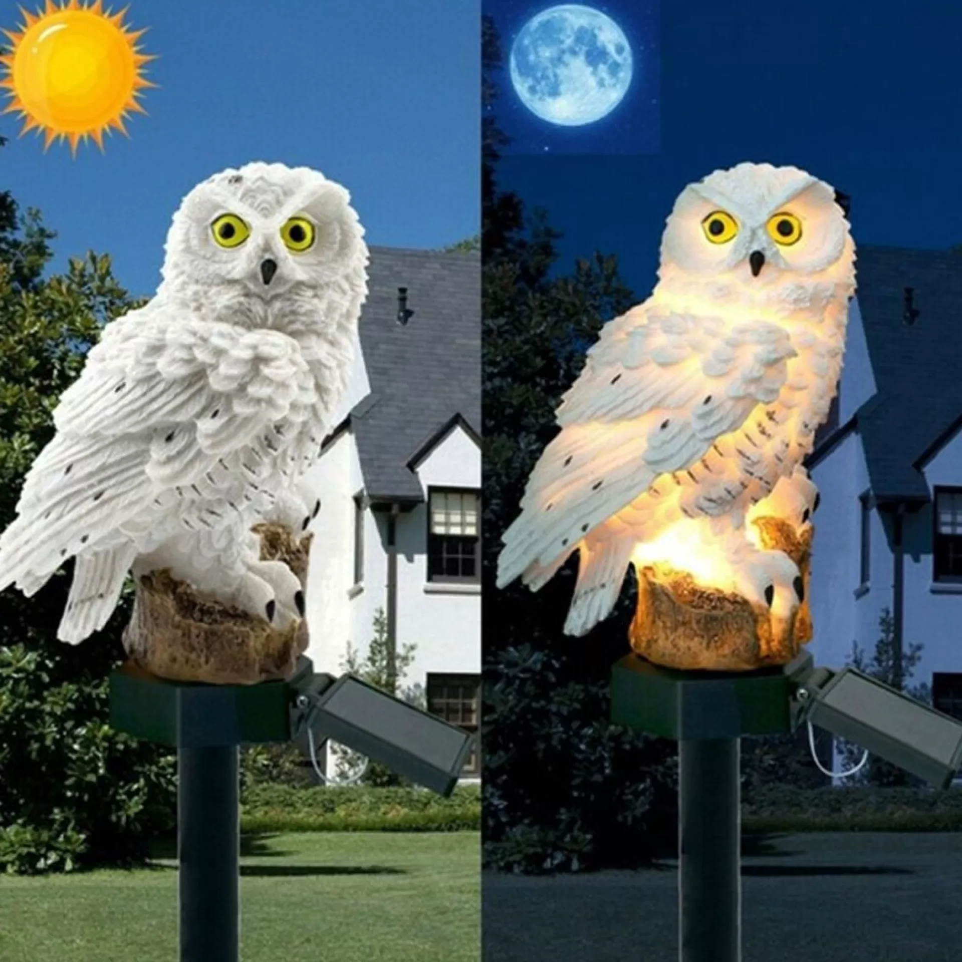 ABC-Led Solar Led Uiltje Wit - Neutraal Wit - Met Schemersensor En Prikpen Cheap