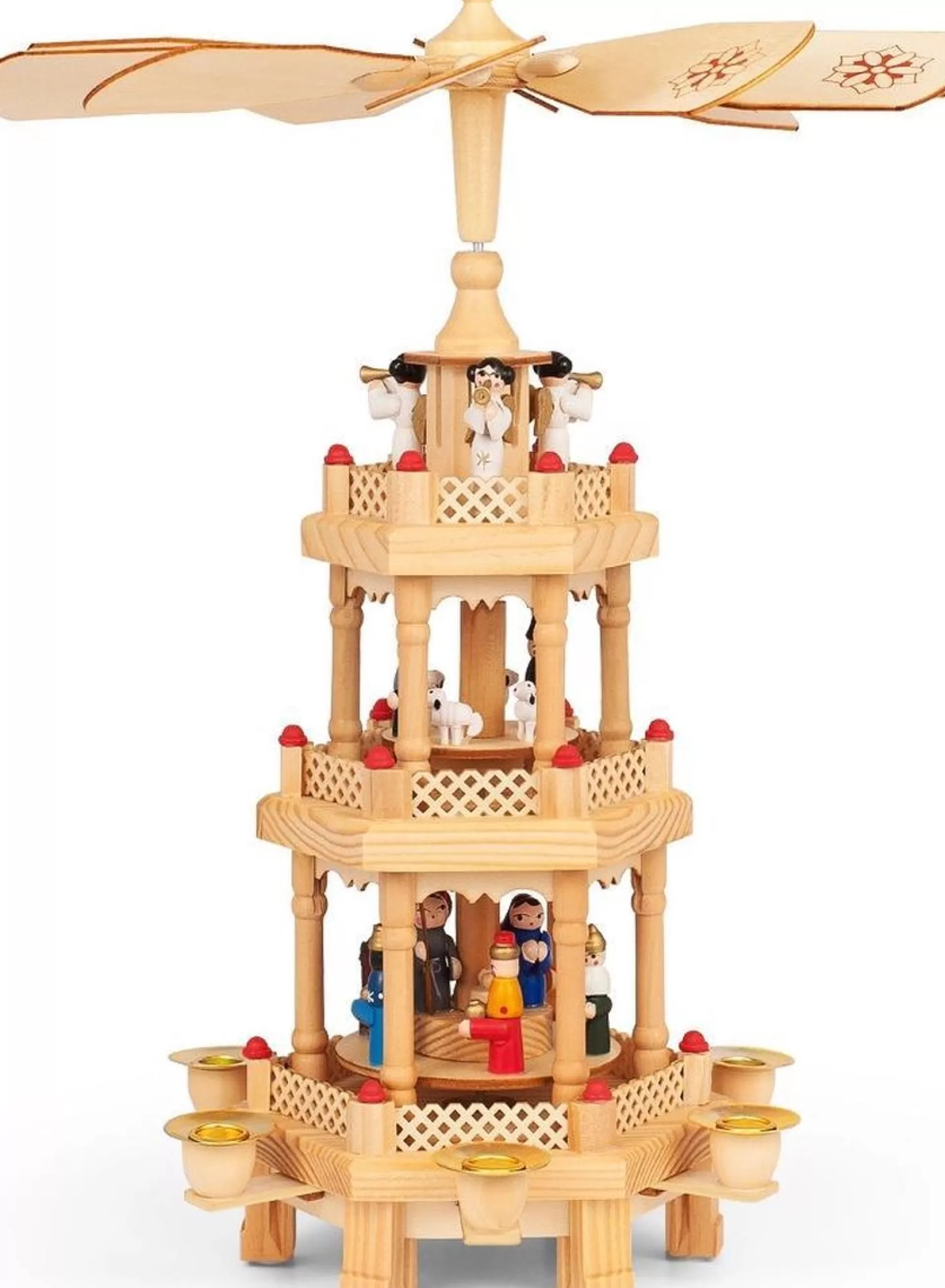 Monzana Spielwerk Kerst Piramide 3 Verdiepingen - Echt Hout - 35X20X20Cm Outlet