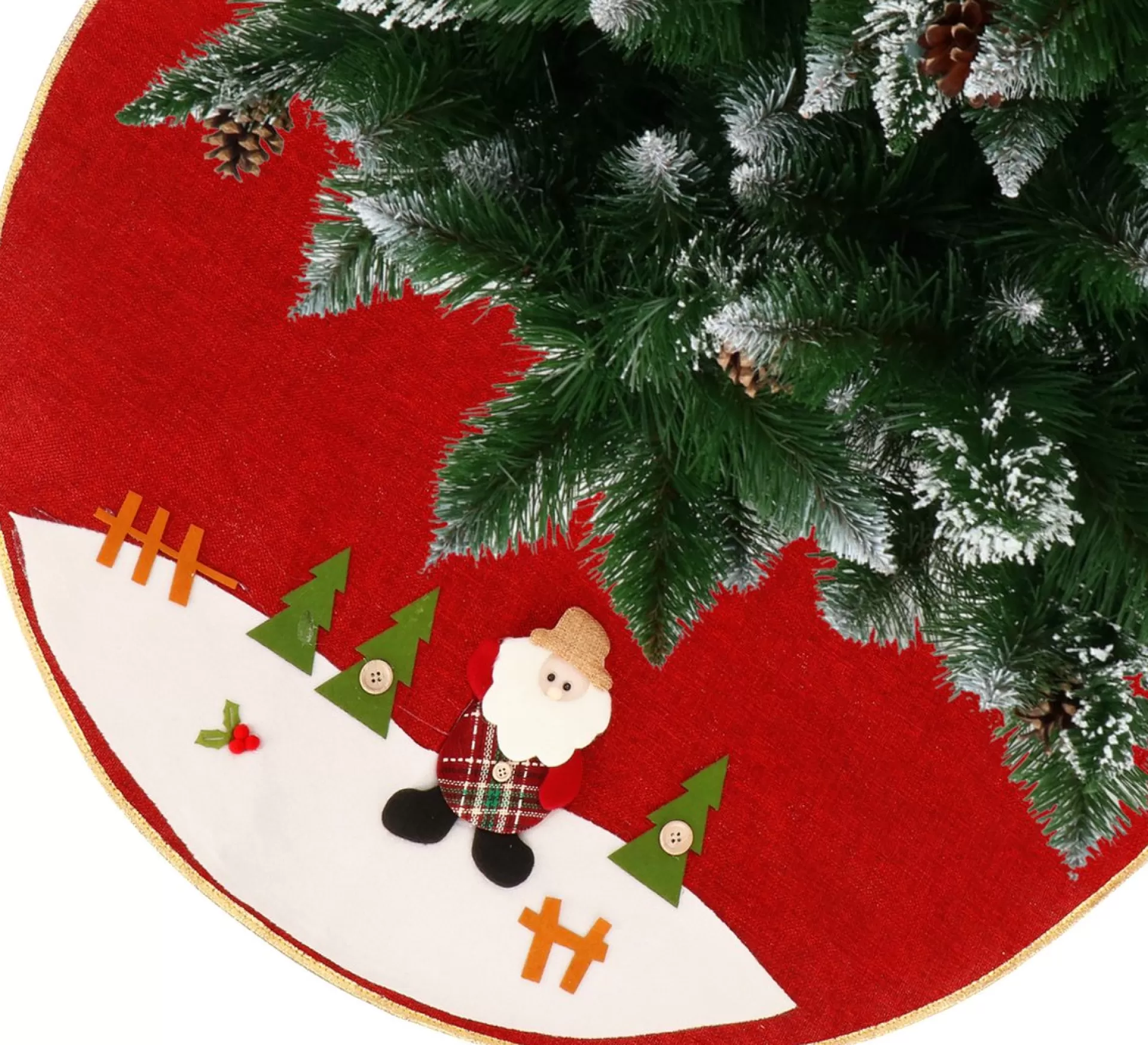 springos Kerstboomrok | Kerstboomkleed | Kerstboomversiering | 89,5 Cm | Rood Store