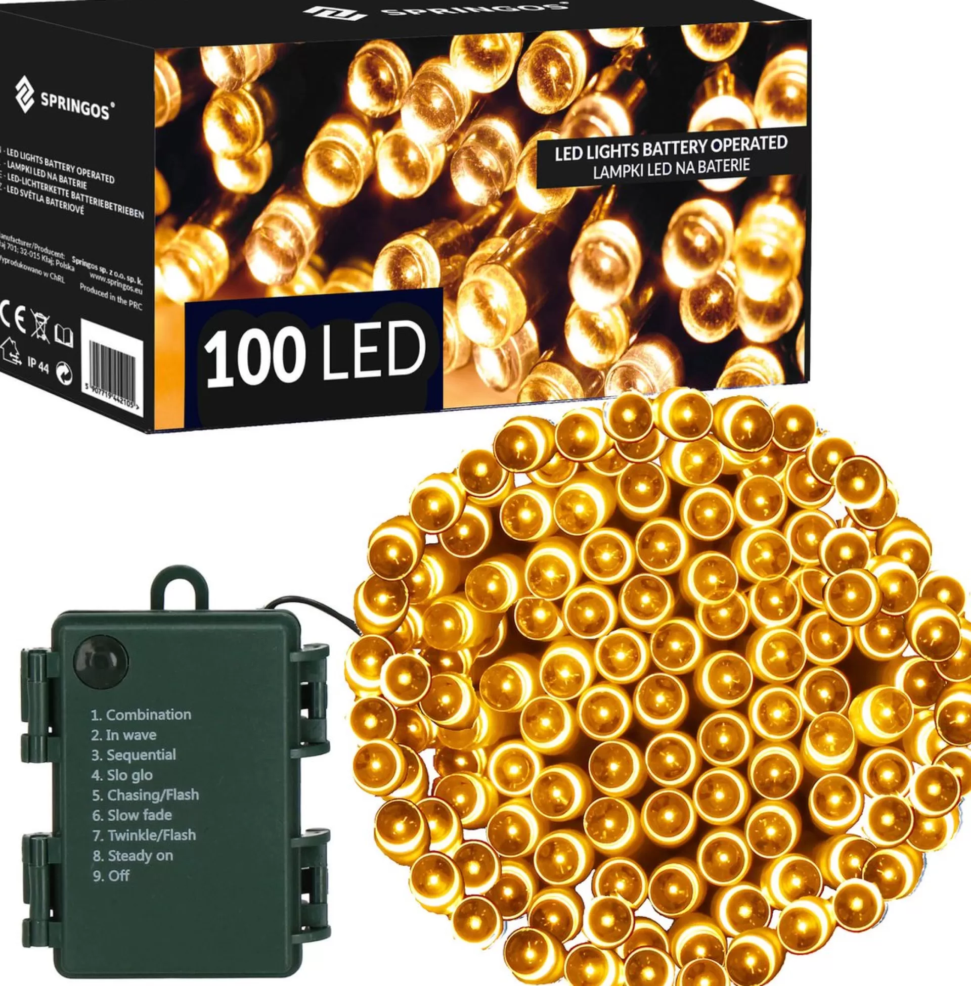 springos Kerstverlichting | 10,5 M | Batterij | 100 Led | Warm Wit Best Sale