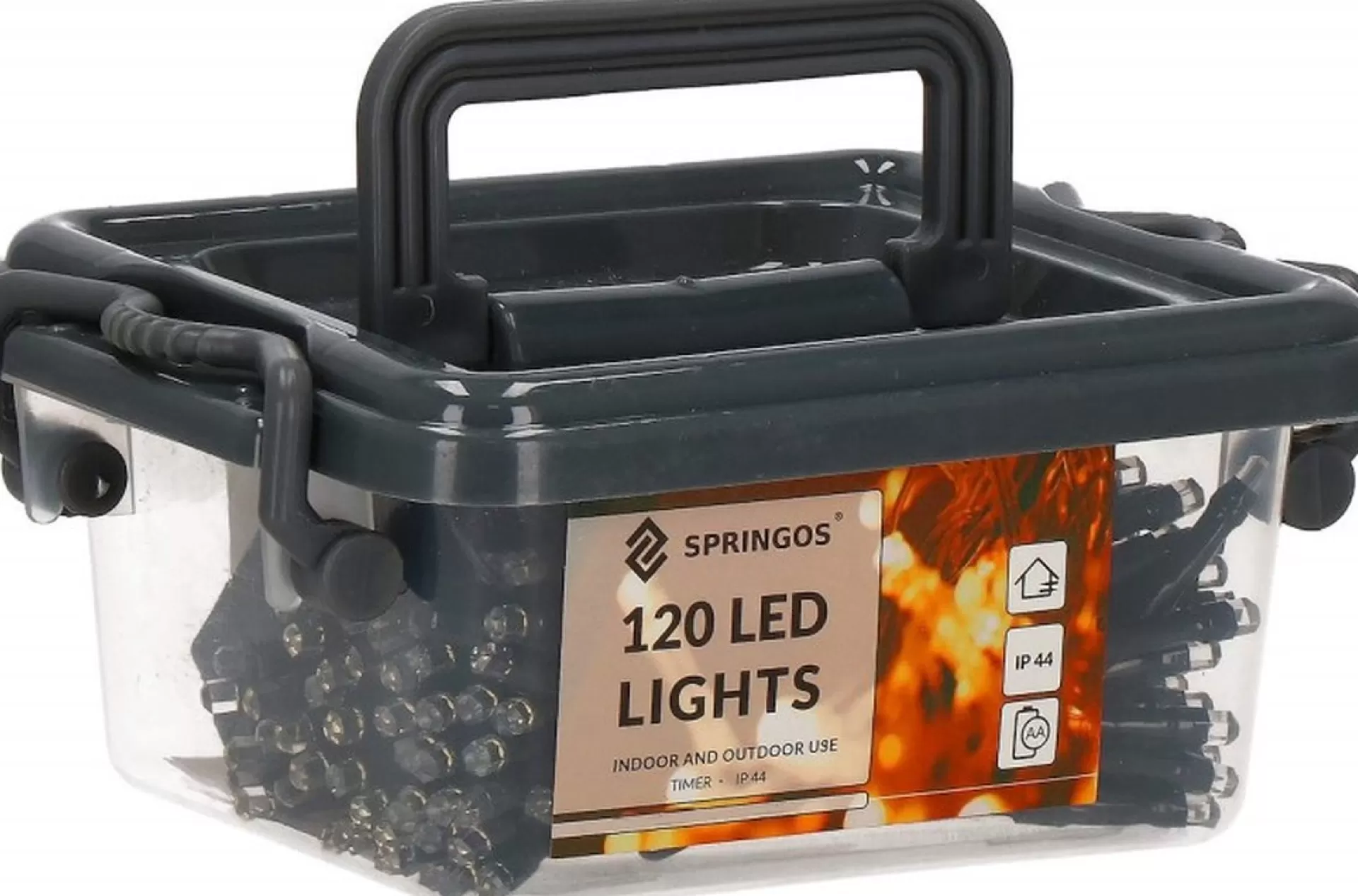 springos Kerstverlichting | Binnen & Buiten | Kristalvorm | 9 M | Batterij | 120 Led | Warm Wit Best Sale