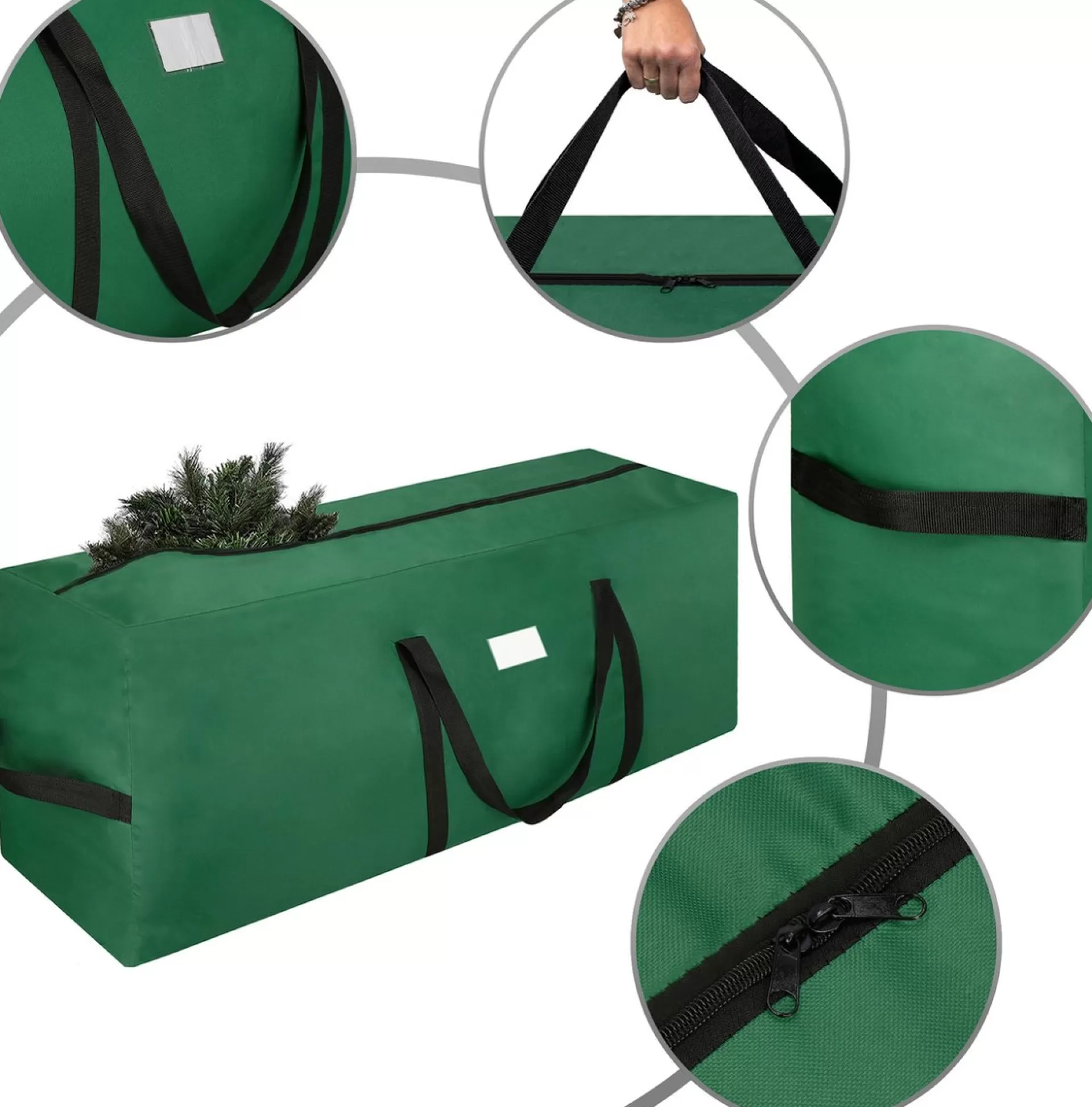 springos Opbergtas Kerstboom | Kerstboom Opbergzak | 130 Cm | Groen Cheap